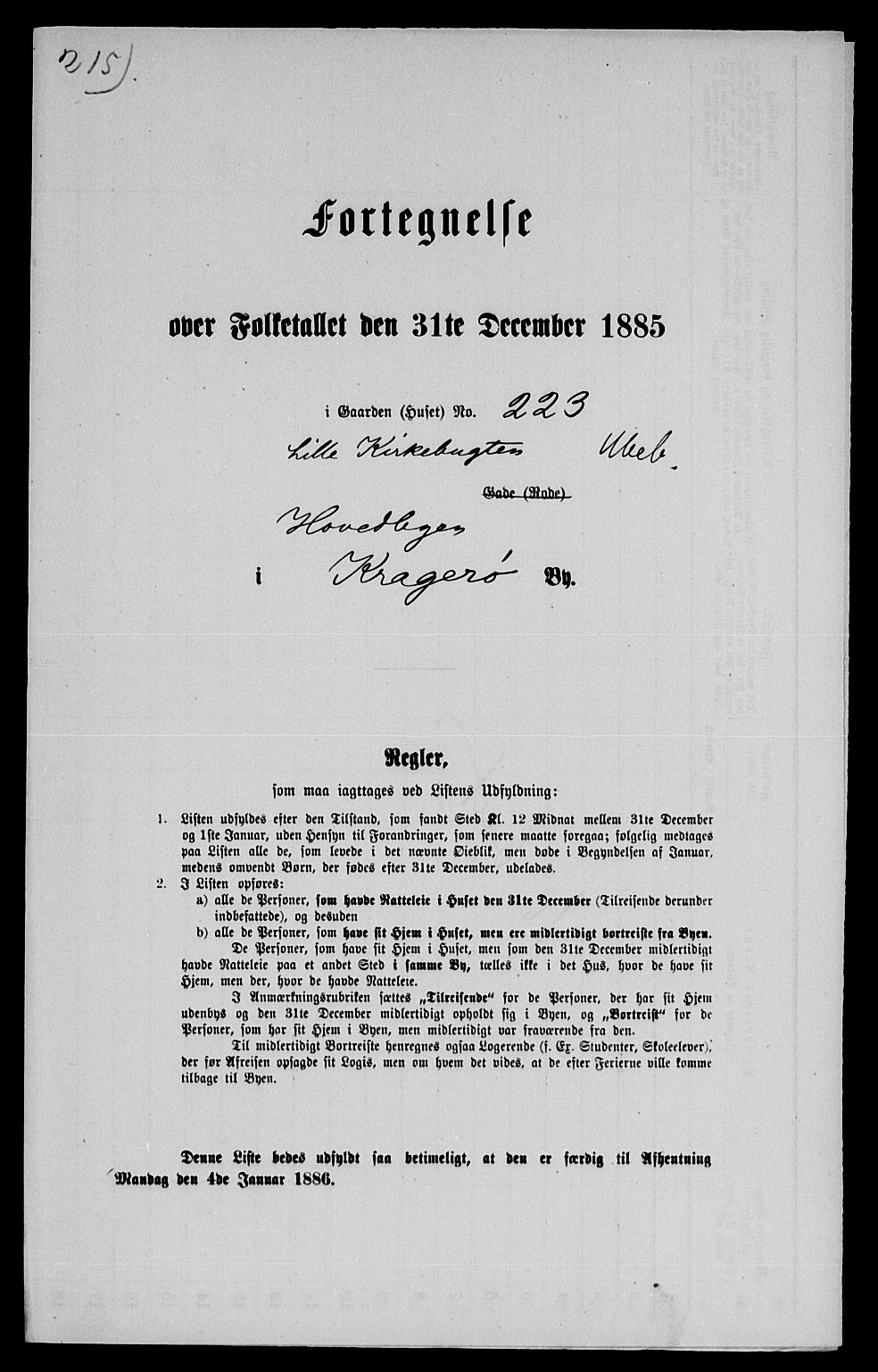 SAKO, 1885 census for 0801 Kragerø, 1885, p. 1459