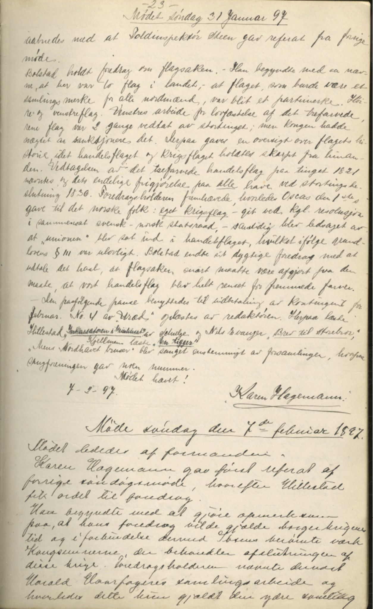 Ungdomslaget Vårbrudd , FMFB/A-1055/A/Aa/L0001: Forhandlingsprotokoll, 1896-1903