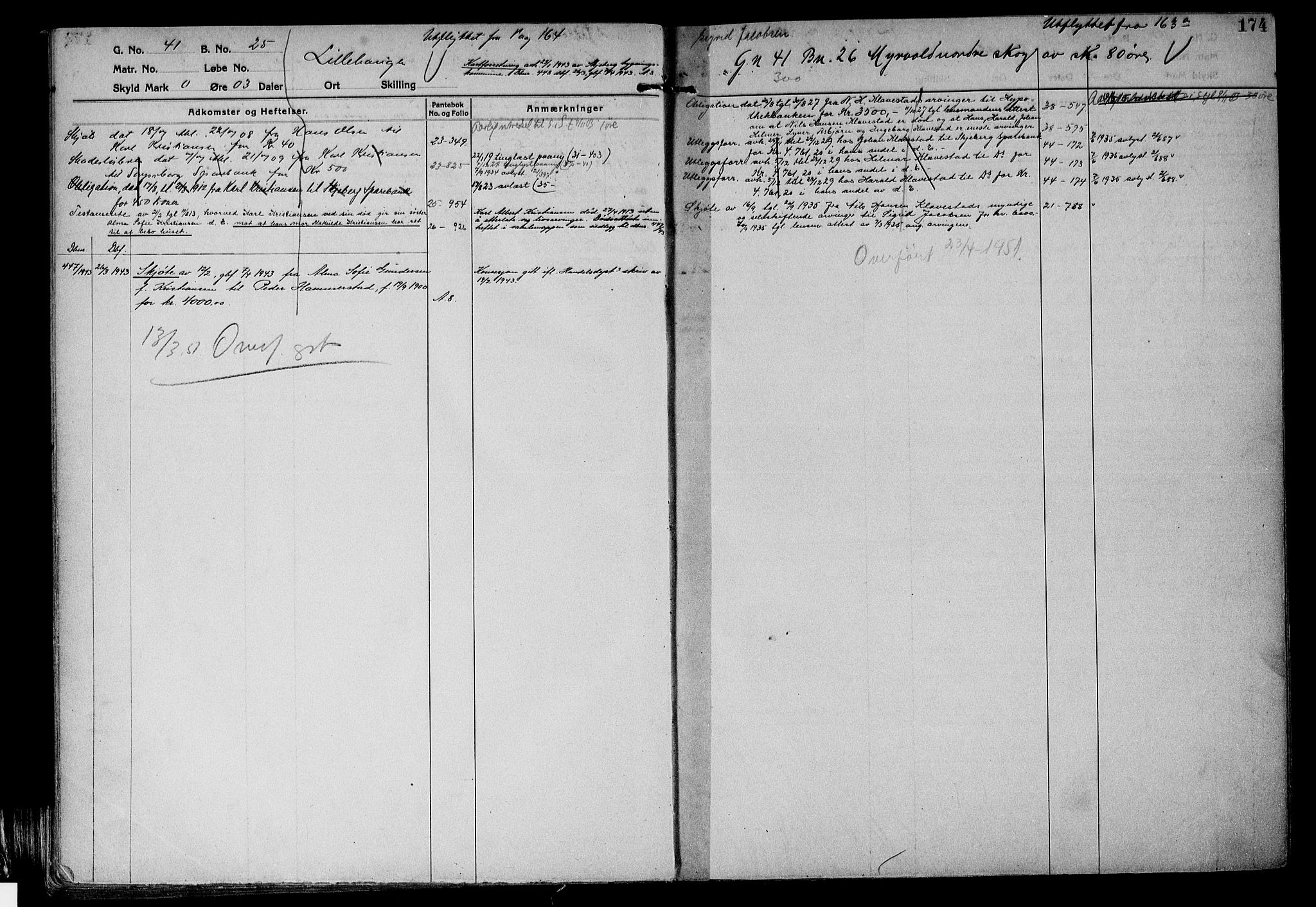 Tune sorenskriveri, AV/SAO-A-10470/G/Ga/Gab/Gabf/L0001: Mortgage register no. VI 1, 1782-1953, p. 174