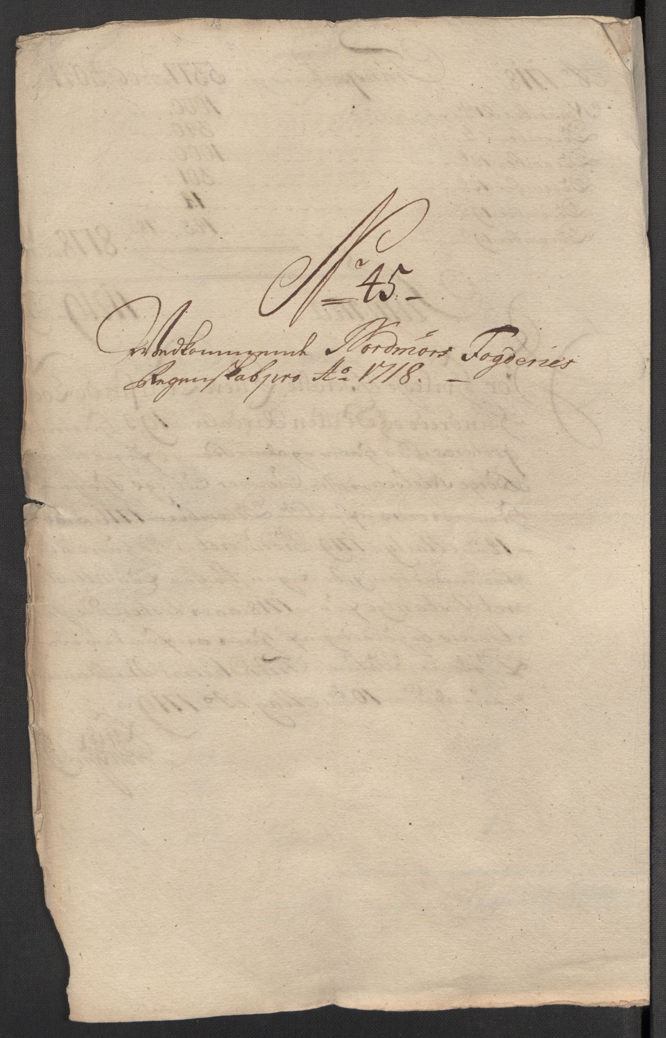 Rentekammeret inntil 1814, Reviderte regnskaper, Fogderegnskap, RA/EA-4092/R56/L3751: Fogderegnskap Nordmøre, 1718, p. 255
