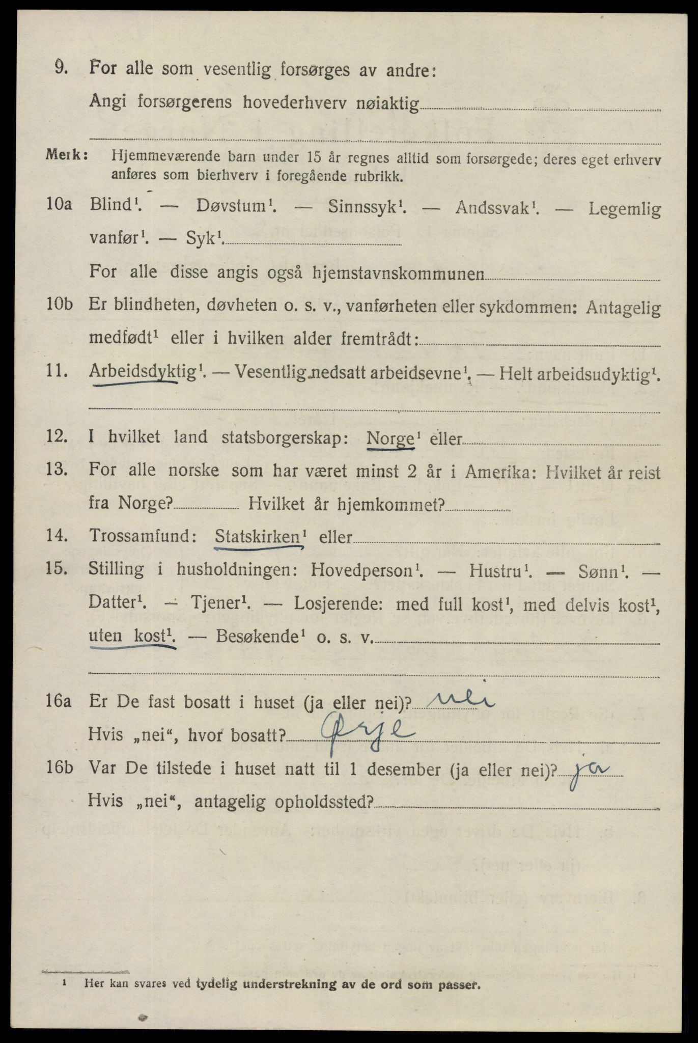 SAO, 1920 census for Spydeberg, 1920, p. 5126