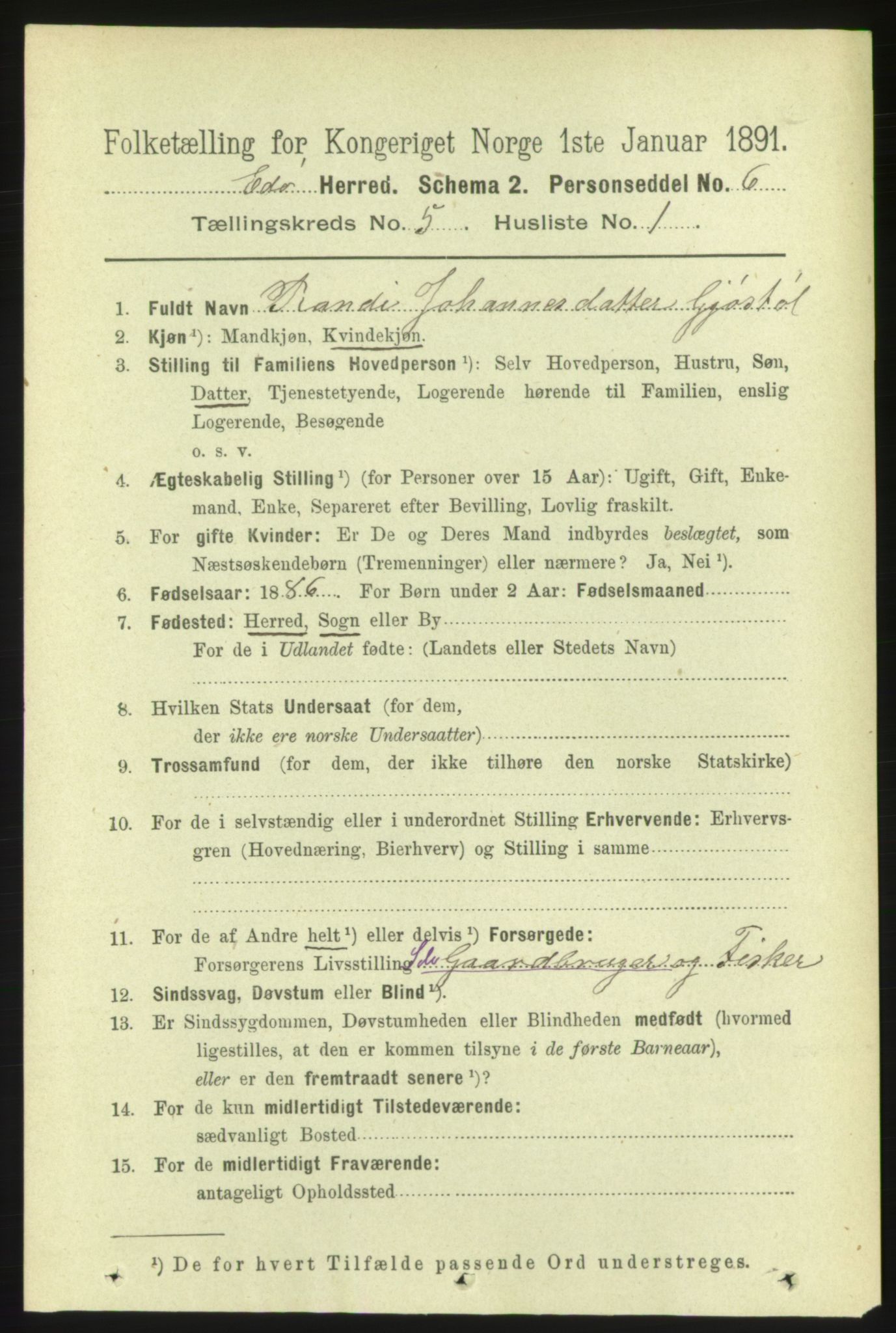 RA, 1891 census for 1573 Edøy, 1891, p. 1200