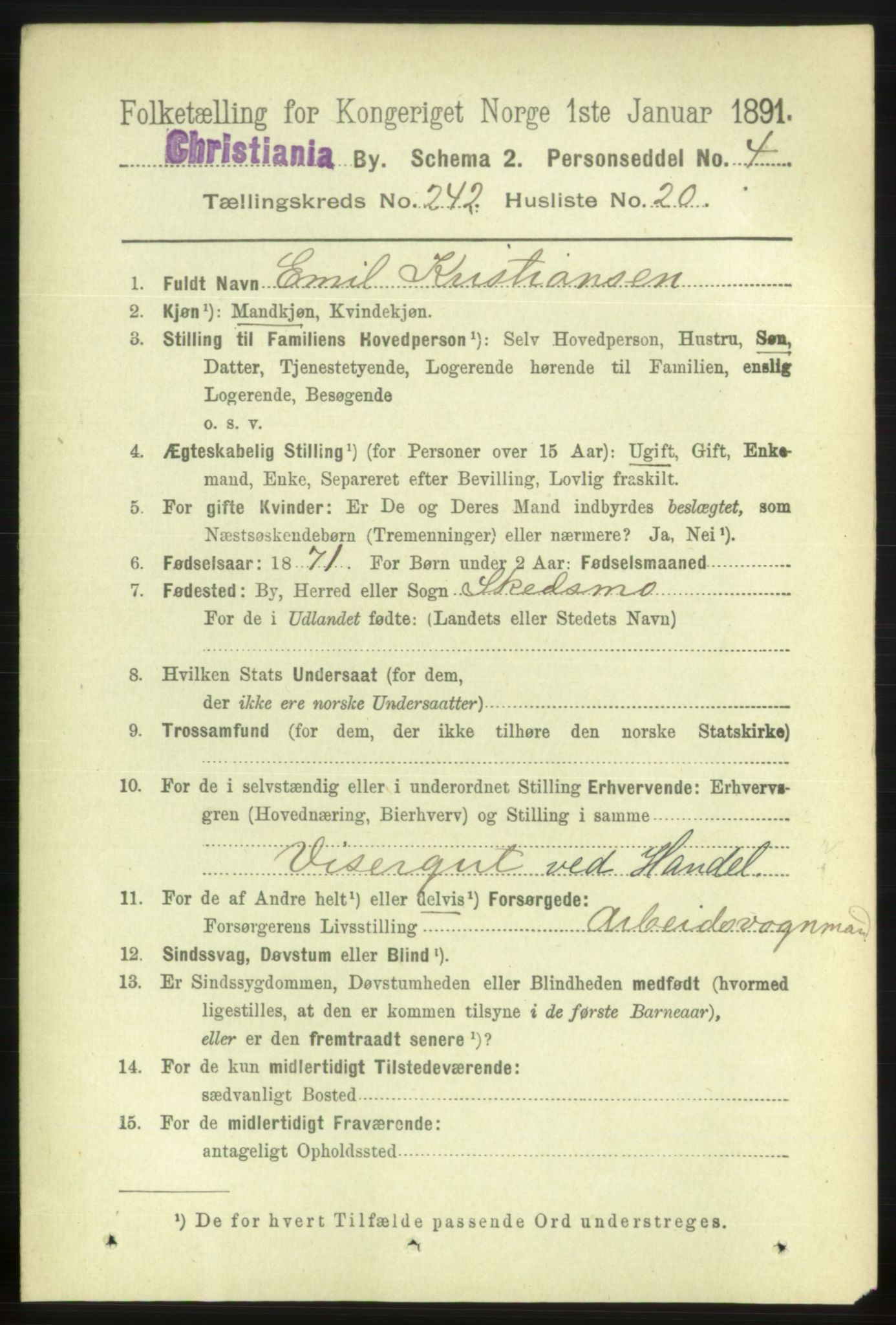 RA, 1891 census for 0301 Kristiania, 1891, p. 147437