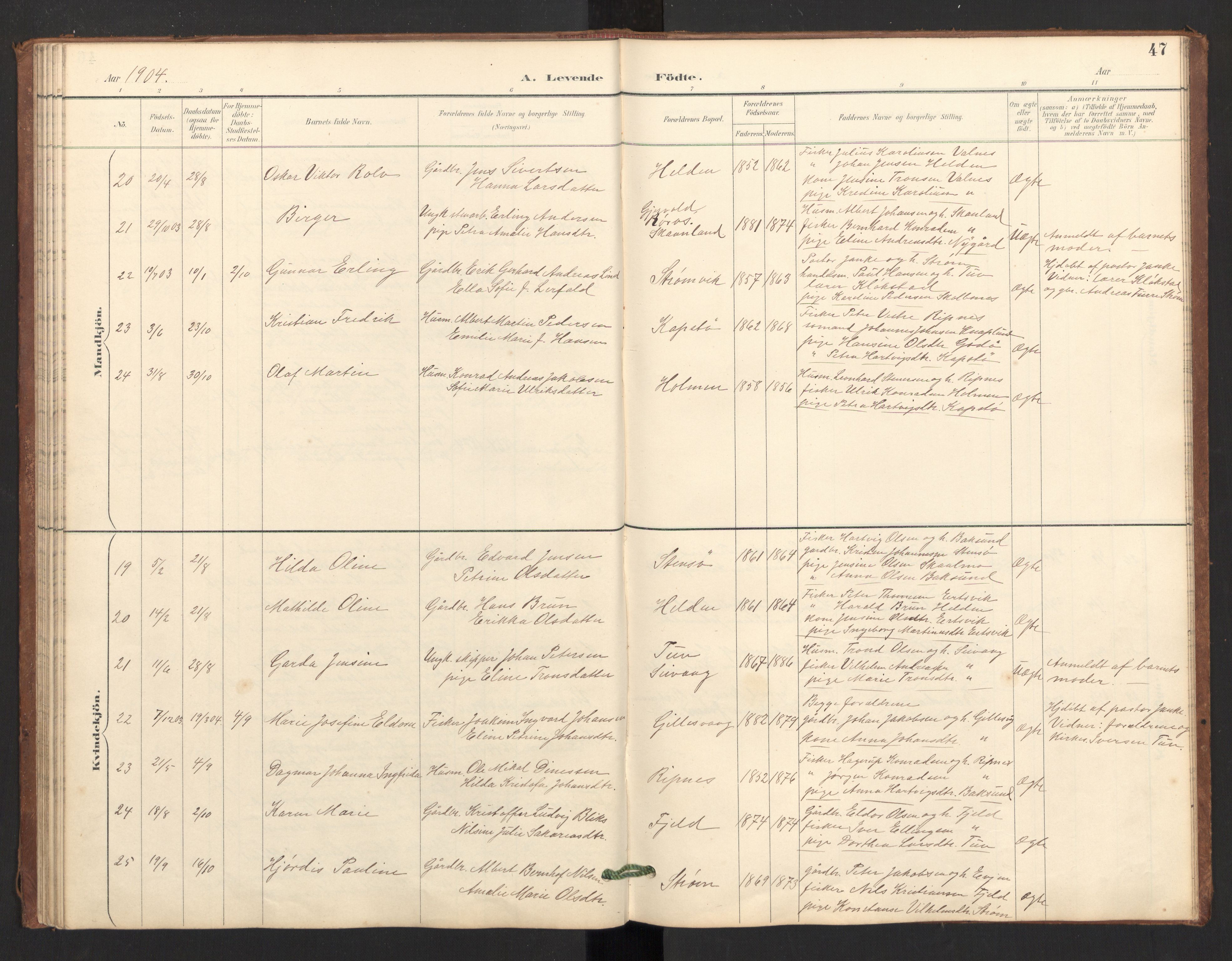 Ministerialprotokoller, klokkerbøker og fødselsregistre - Nordland, AV/SAT-A-1459/804/L0087: Parish register (official) no. 804A08, 1894-1907, p. 47