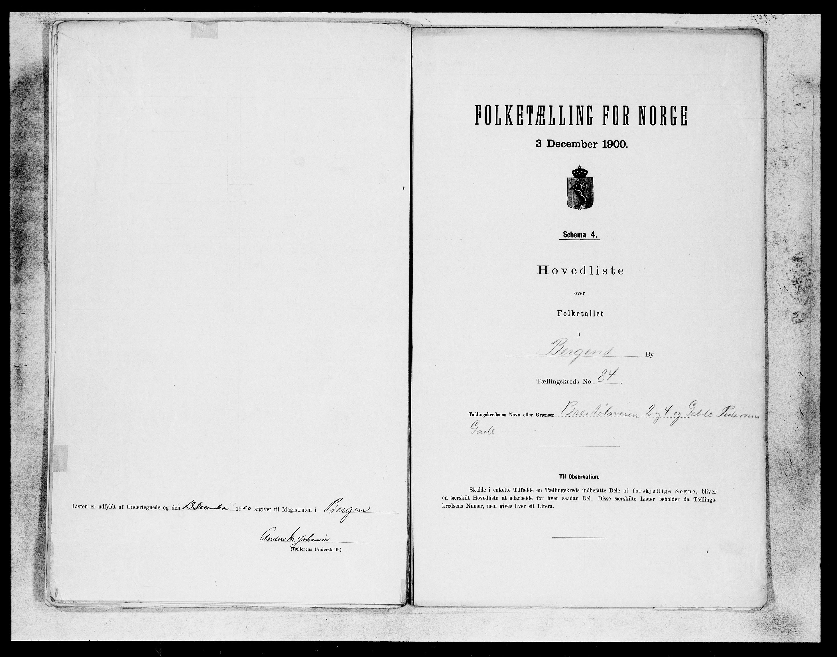 SAB, 1900 census for Bergen, 1900, p. 170