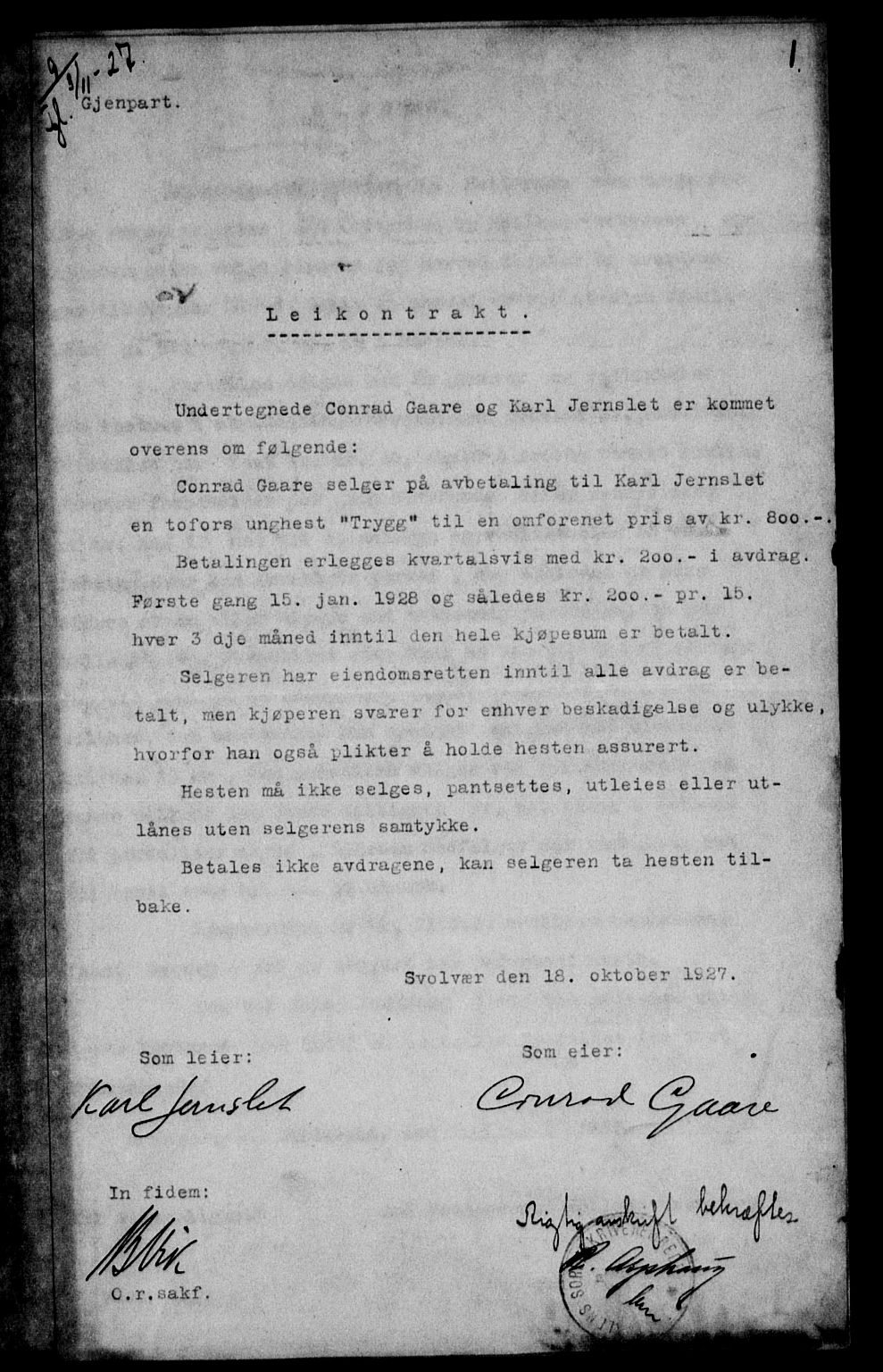 Vesterålen sorenskriveri, SAT/A-4180/1/2/2Ca/L0045: Mortgage book no. 38, 1927-1928, Deed date: 03.11.1927