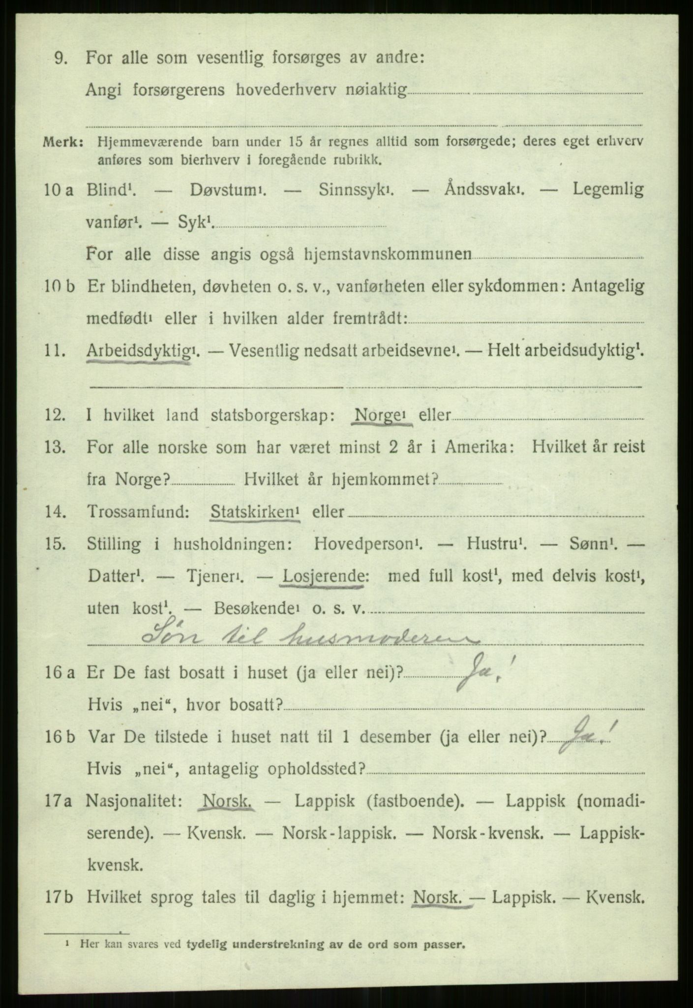 SATØ, 1920 census for Dyrøy, 1920, p. 4094