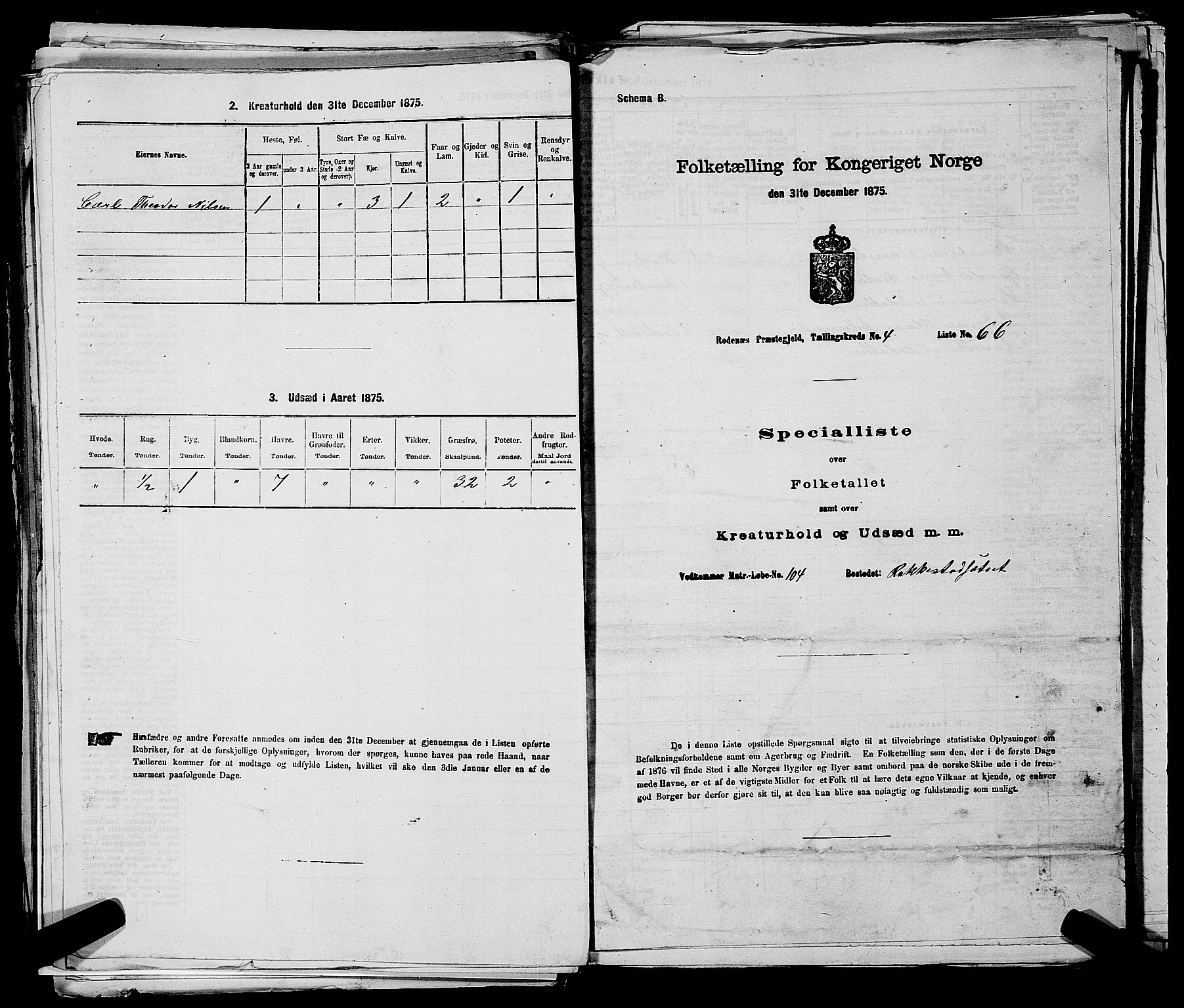 RA, 1875 census for 0120P Rødenes, 1875, p. 639