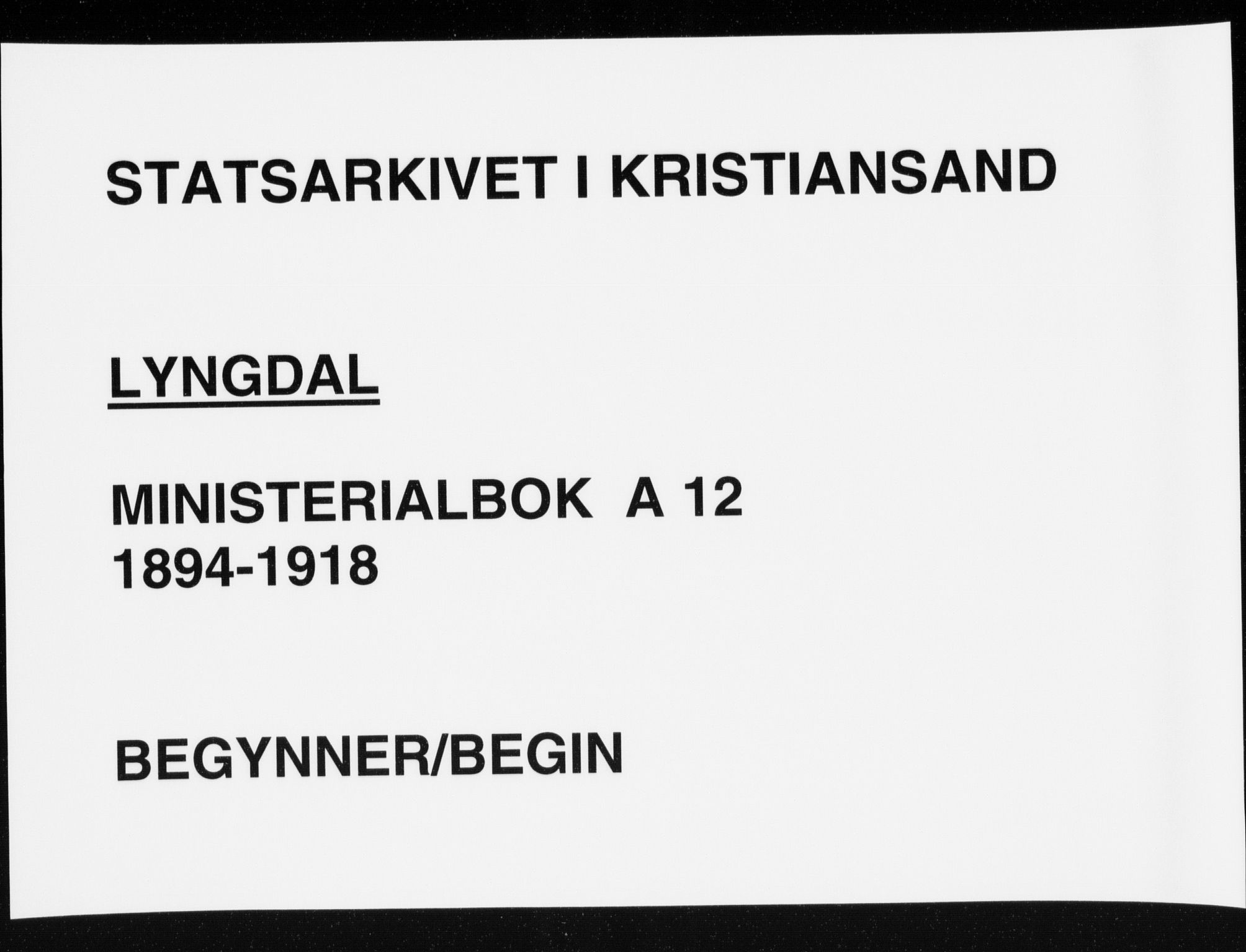 Lyngdal sokneprestkontor, SAK/1111-0029/F/Fa/Fac/L0012: Parish register (official) no. A 12, 1894-1918