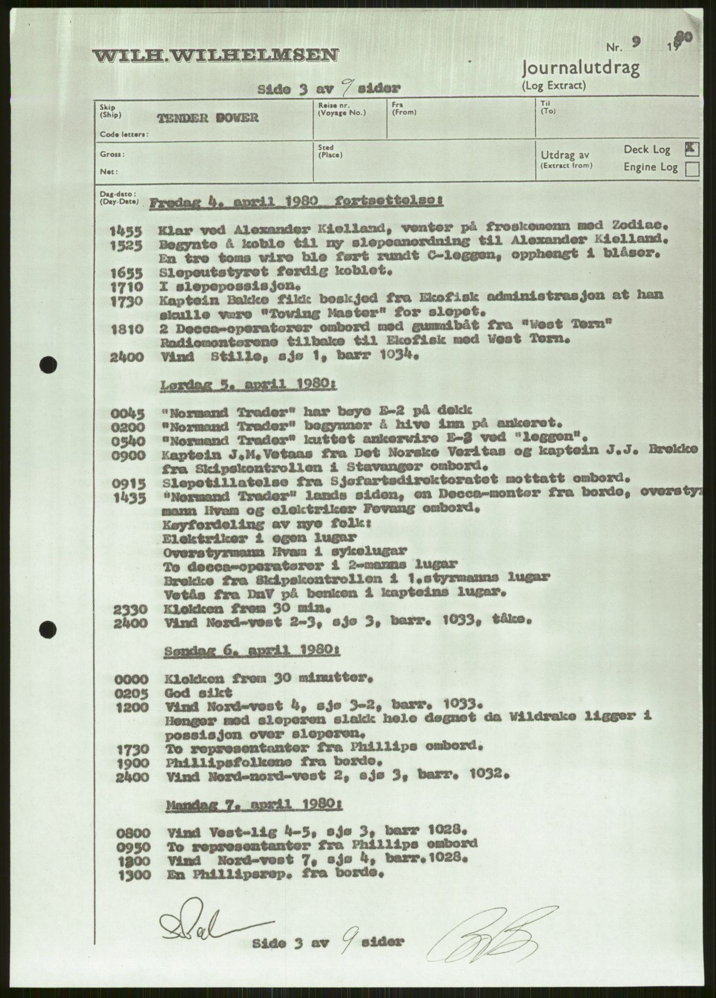 Justisdepartementet, Granskningskommisjonen ved Alexander Kielland-ulykken 27.3.1980, AV/RA-S-1165/D/L0006: A Alexander L. Kielland (Doku.liste + A3-A6, A11-A13, A18-A20-A21, A23, A31 av 31)/Dykkerjournaler, 1980-1981, p. 76