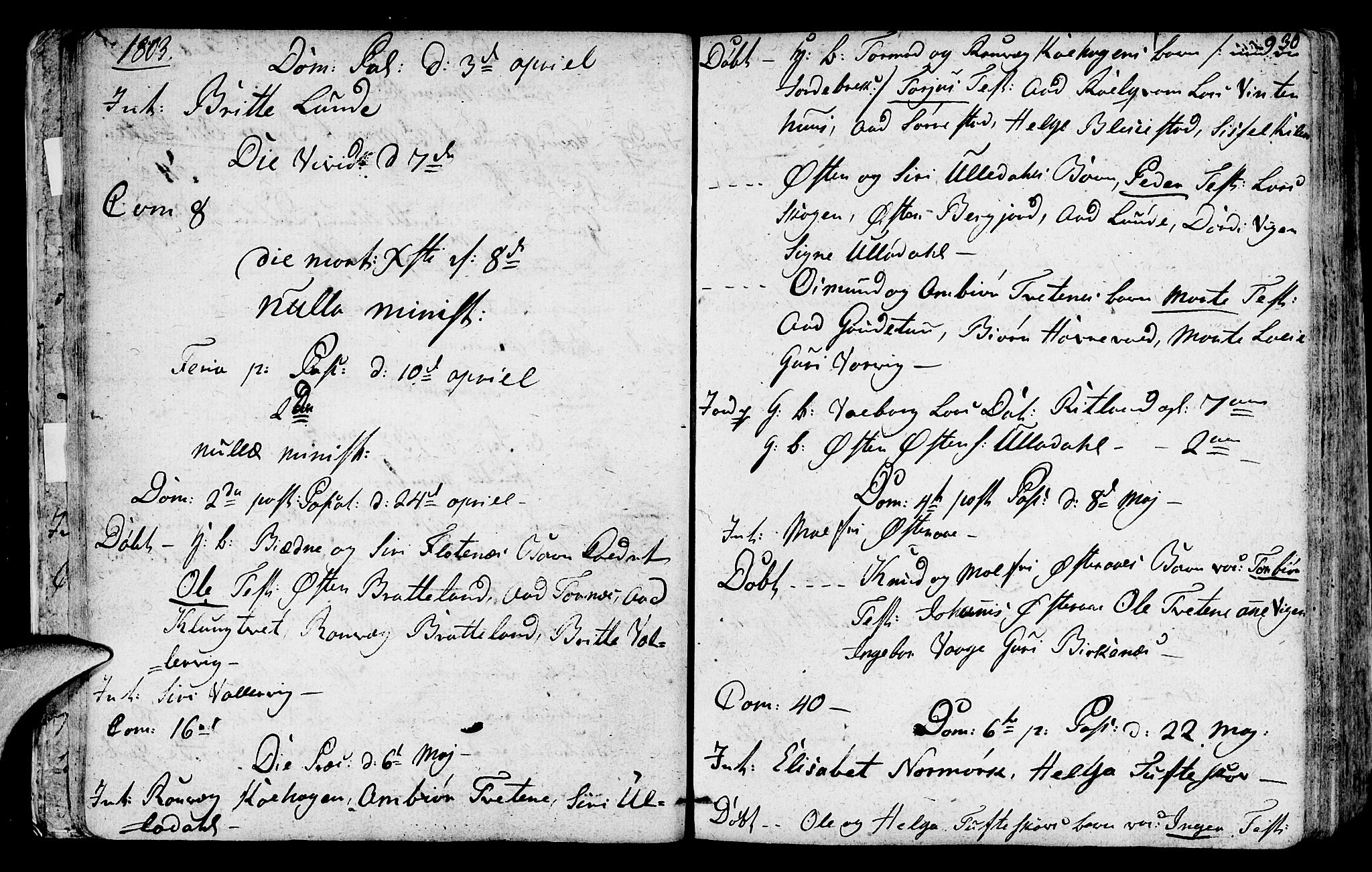 Suldal sokneprestkontor, AV/SAST-A-101845/01/IV/L0004: Parish register (official) no. A 4, 1800-1816, p. 30