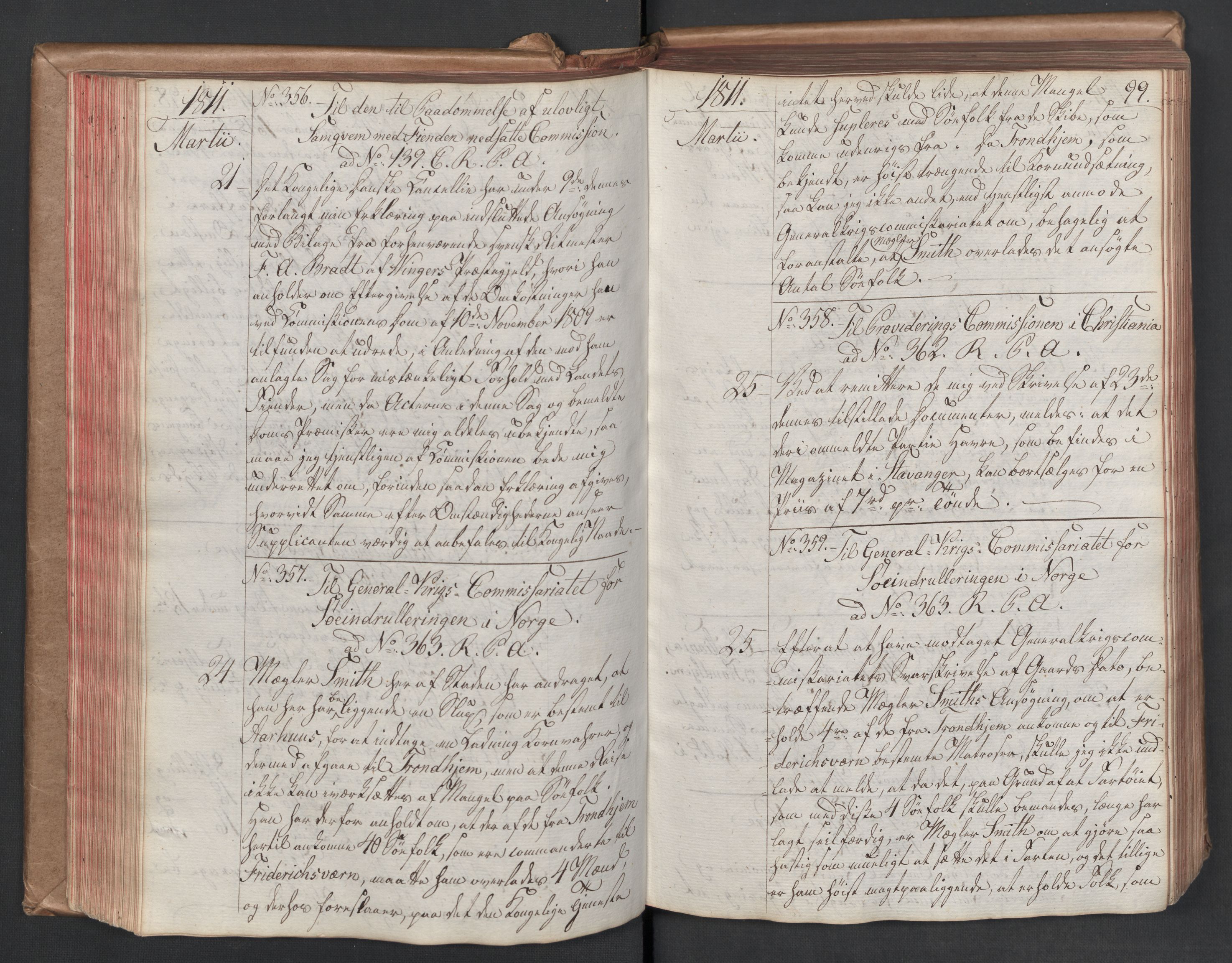 Stattholderembetet 1810-1814, 1. kontor (Kontor A), AV/RA-EA-2872/Bc/L0001: Korrespondanseprotokoll, 1810-1812, p. 98b-99a