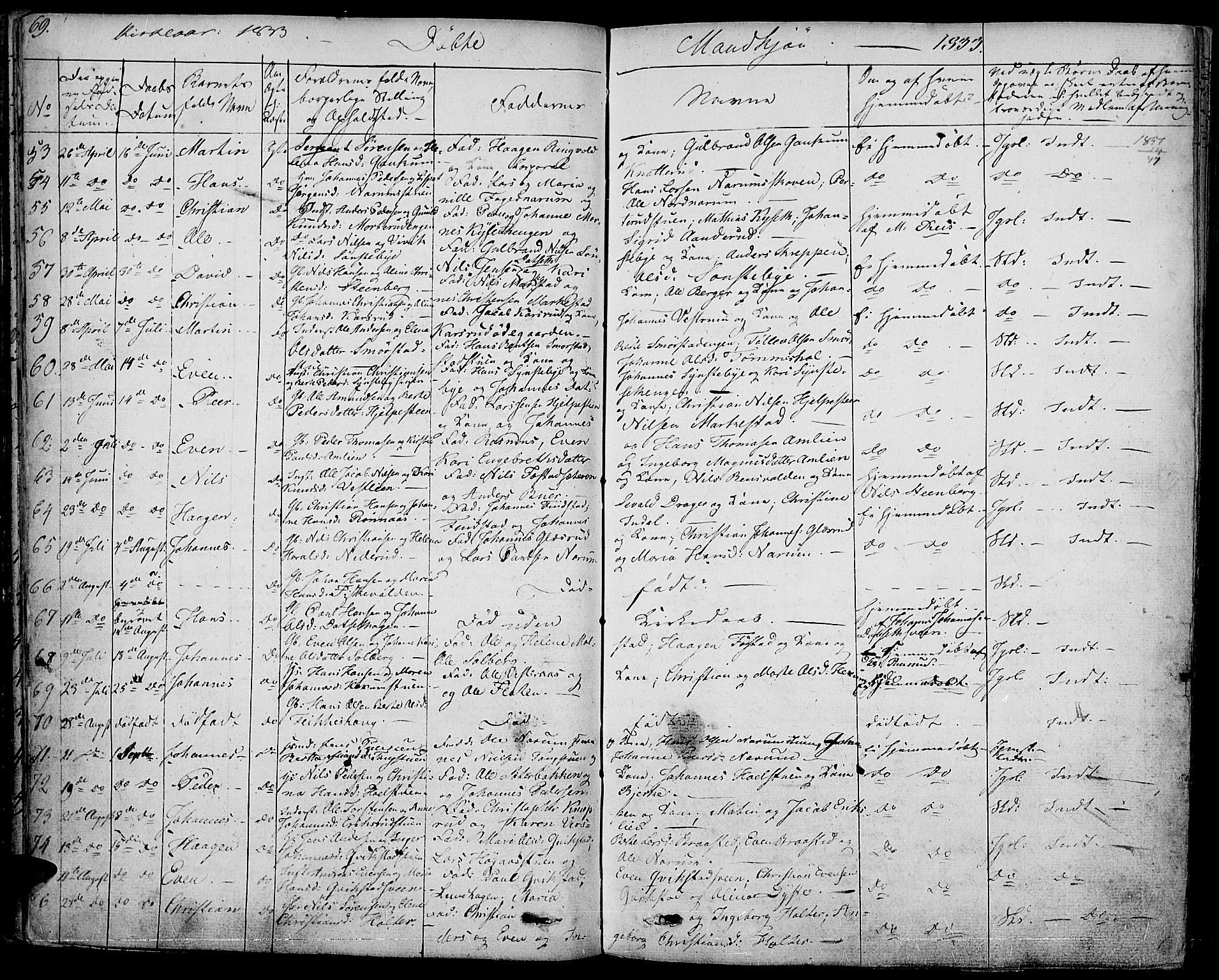 Vestre Toten prestekontor, SAH/PREST-108/H/Ha/Haa/L0002: Parish register (official) no. 2, 1825-1837, p. 69