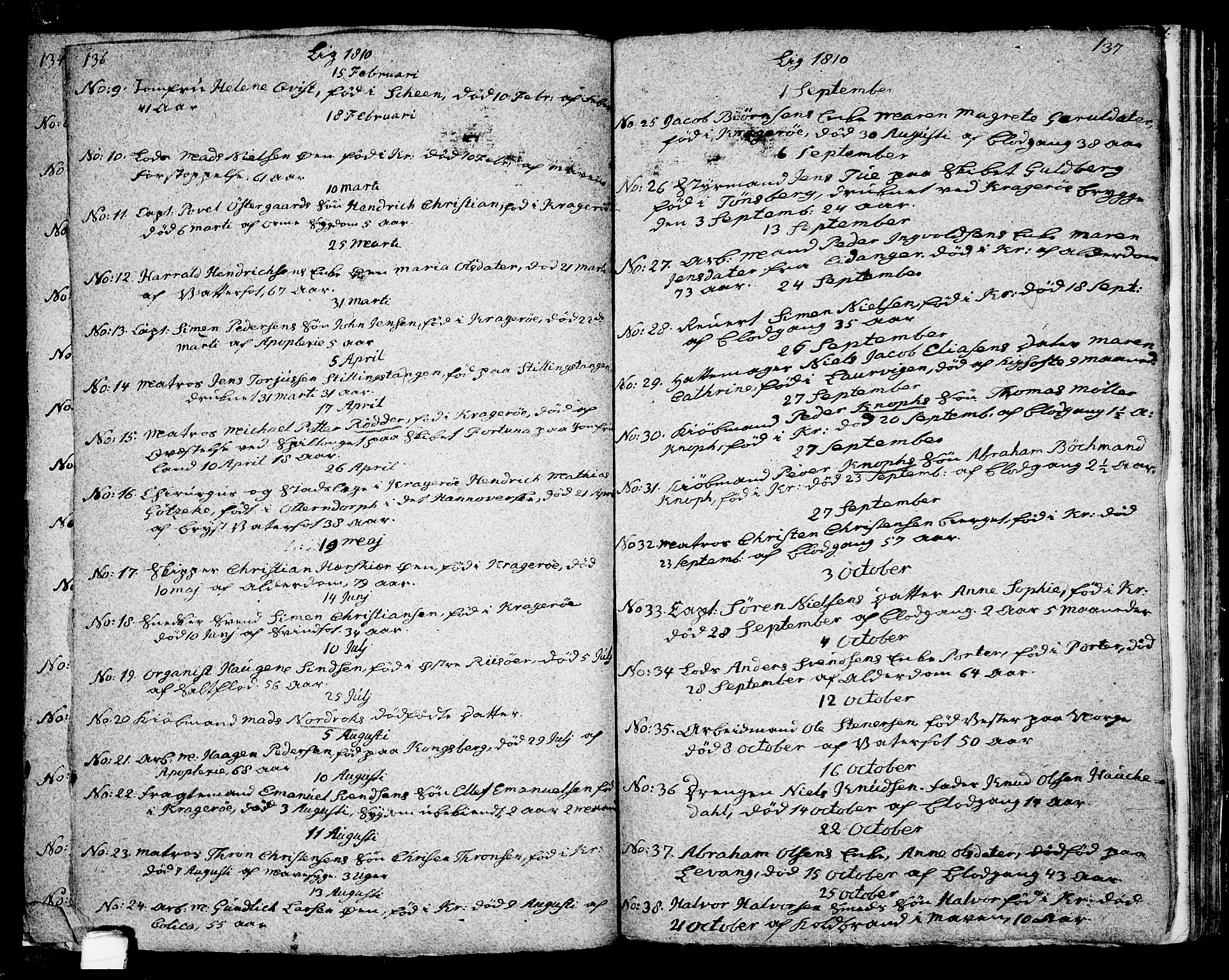 Kragerø kirkebøker, SAKO/A-278/G/Ga/L0001: Parish register (copy) no. 1 /1, 1806-1811, p. 136-137