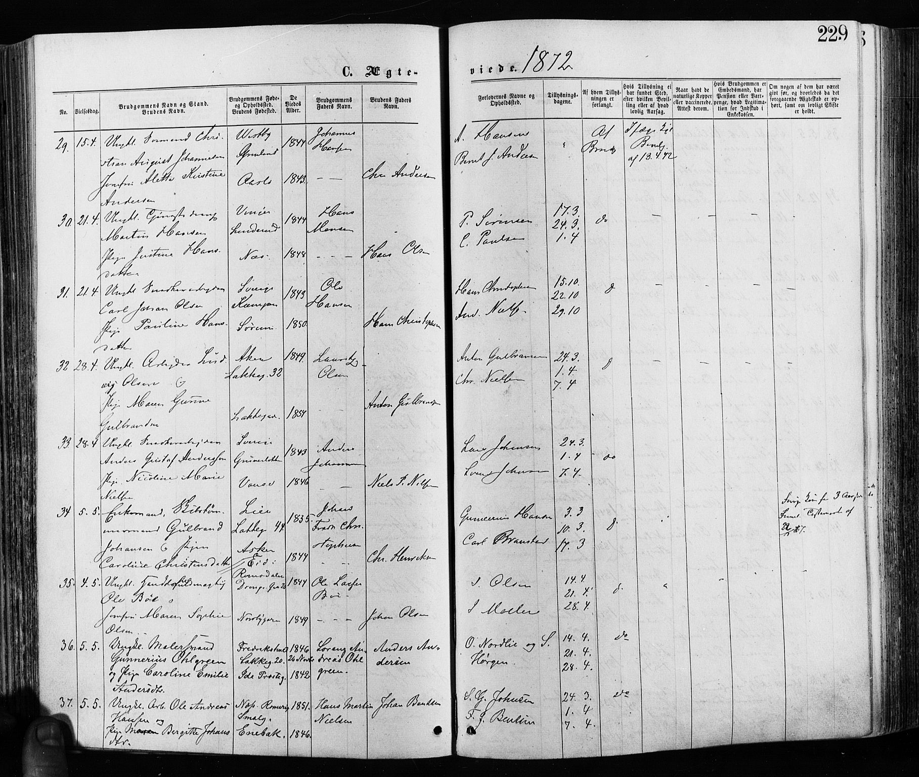 Grønland prestekontor Kirkebøker, SAO/A-10848/F/Fa/L0005: Parish register (official) no. 5, 1869-1880, p. 229