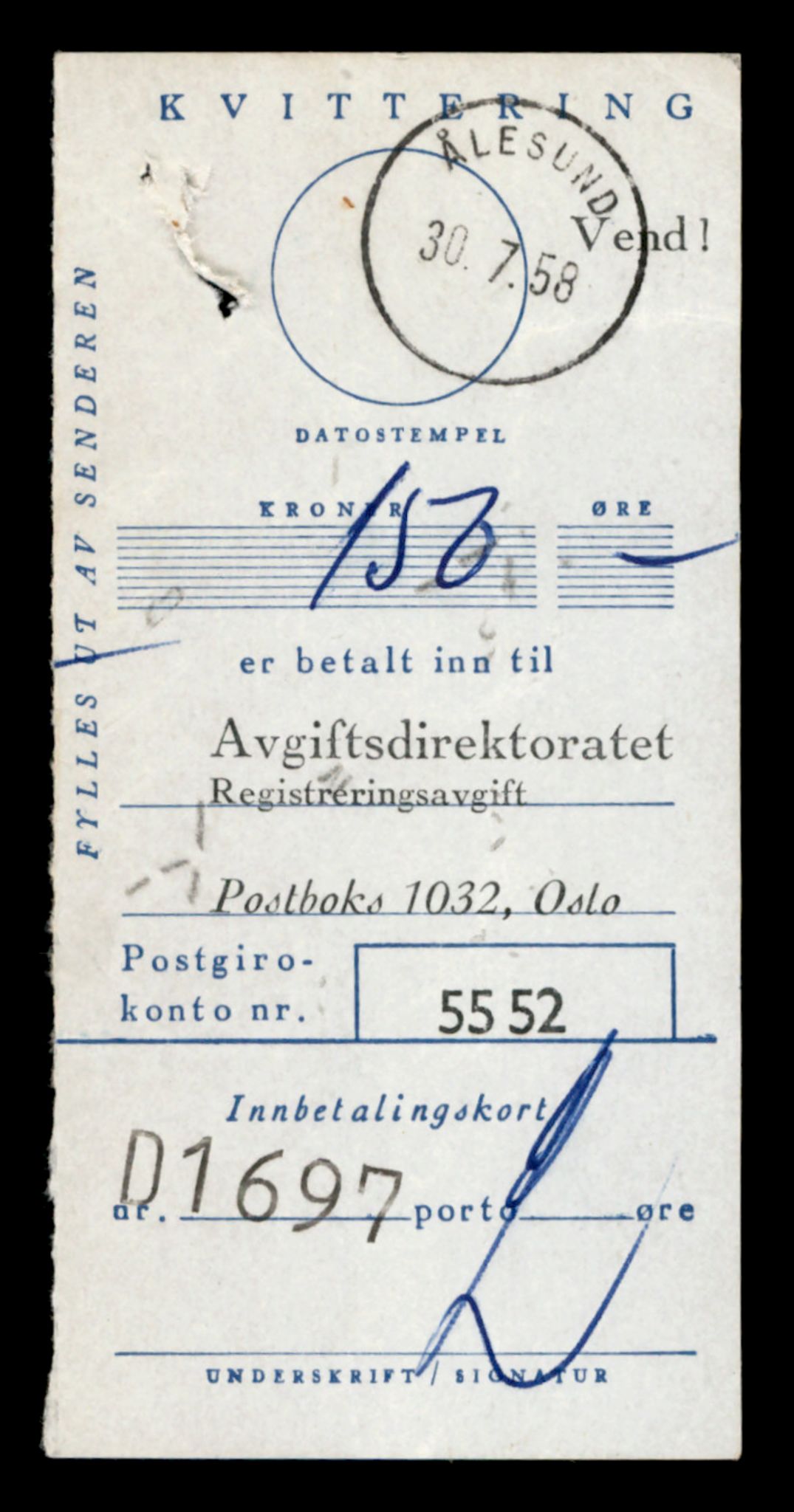 Møre og Romsdal vegkontor - Ålesund trafikkstasjon, SAT/A-4099/F/Fe/L0049: Registreringskort for kjøretøy T 14864 - T 18613, 1927-1998, p. 1097