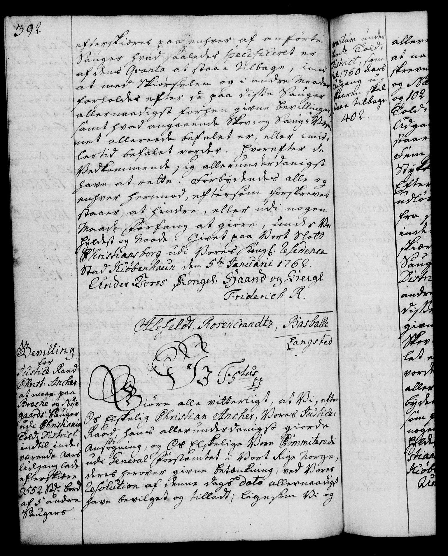 Rentekammeret, Kammerkanselliet, RA/EA-3111/G/Gg/Gga/L0007: Norsk ekspedisjonsprotokoll med register (merket RK 53.7), 1759-1768, p. 392