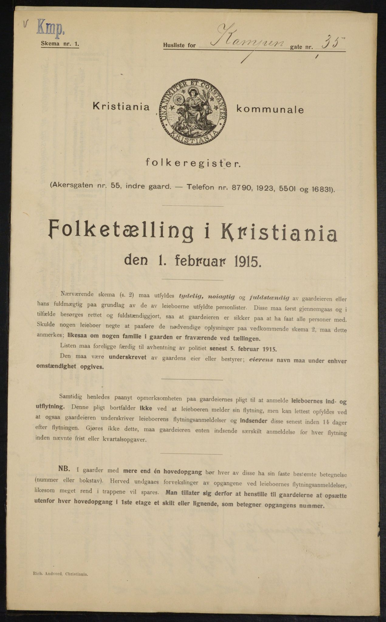 OBA, Municipal Census 1915 for Kristiania, 1915, p. 47538