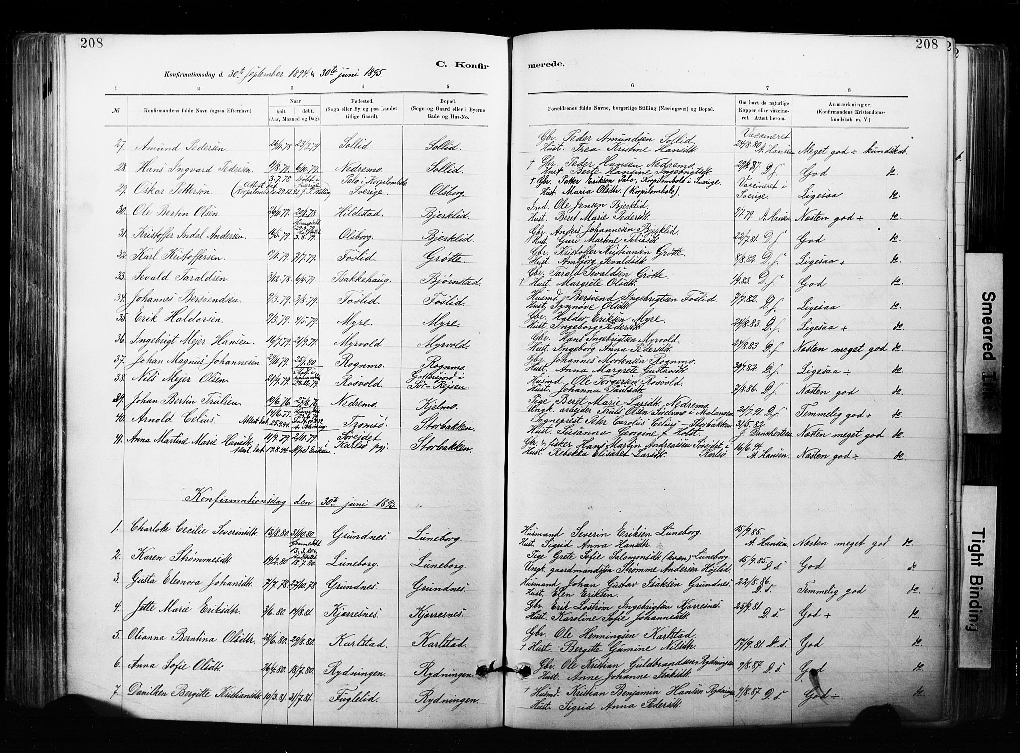 Målselv sokneprestembete, SATØ/S-1311/G/Ga/Gaa/L0007kirke: Parish register (official) no. 7, 1884-1903, p. 208