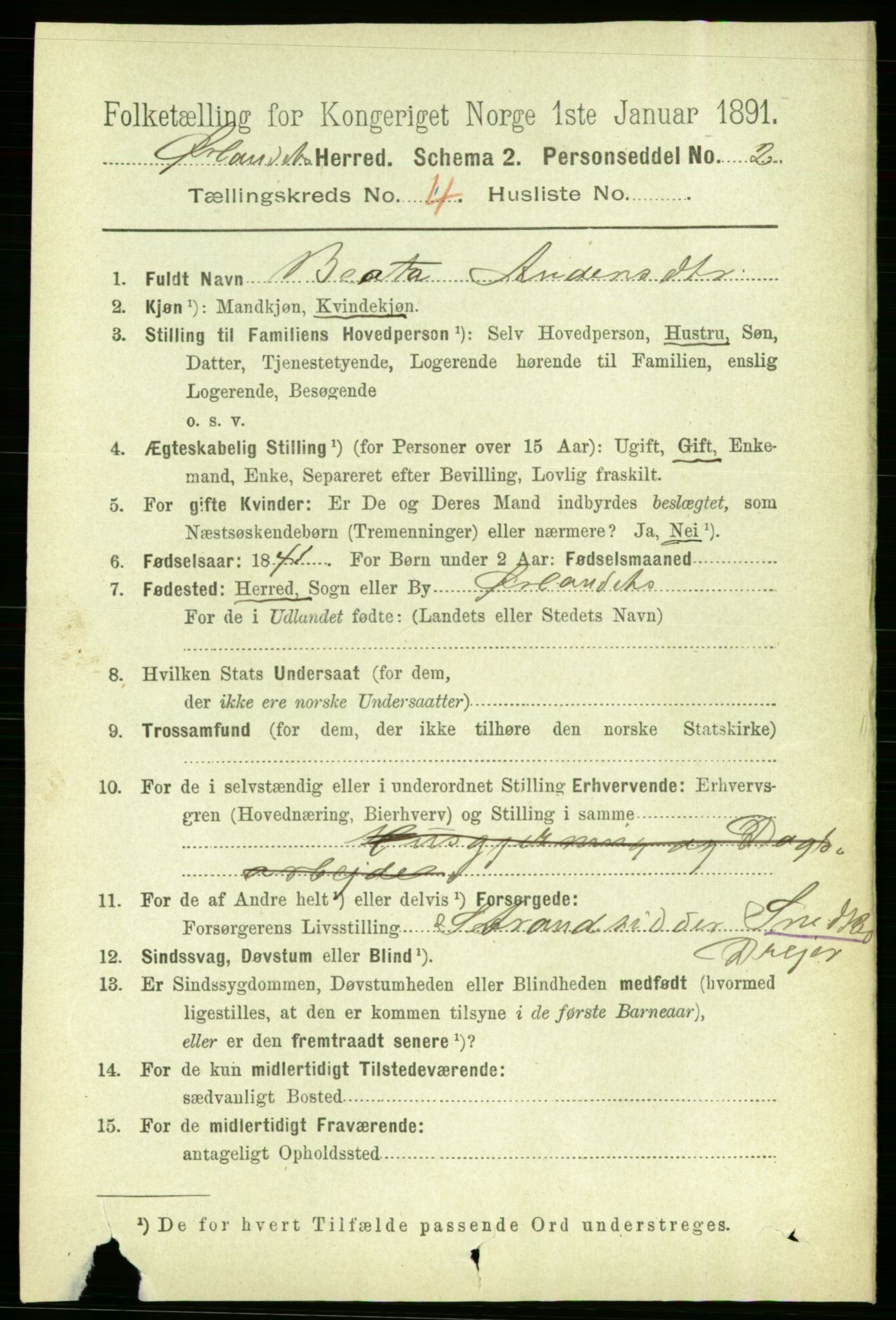 RA, 1891 census for 1621 Ørland, 1891, p. 1638