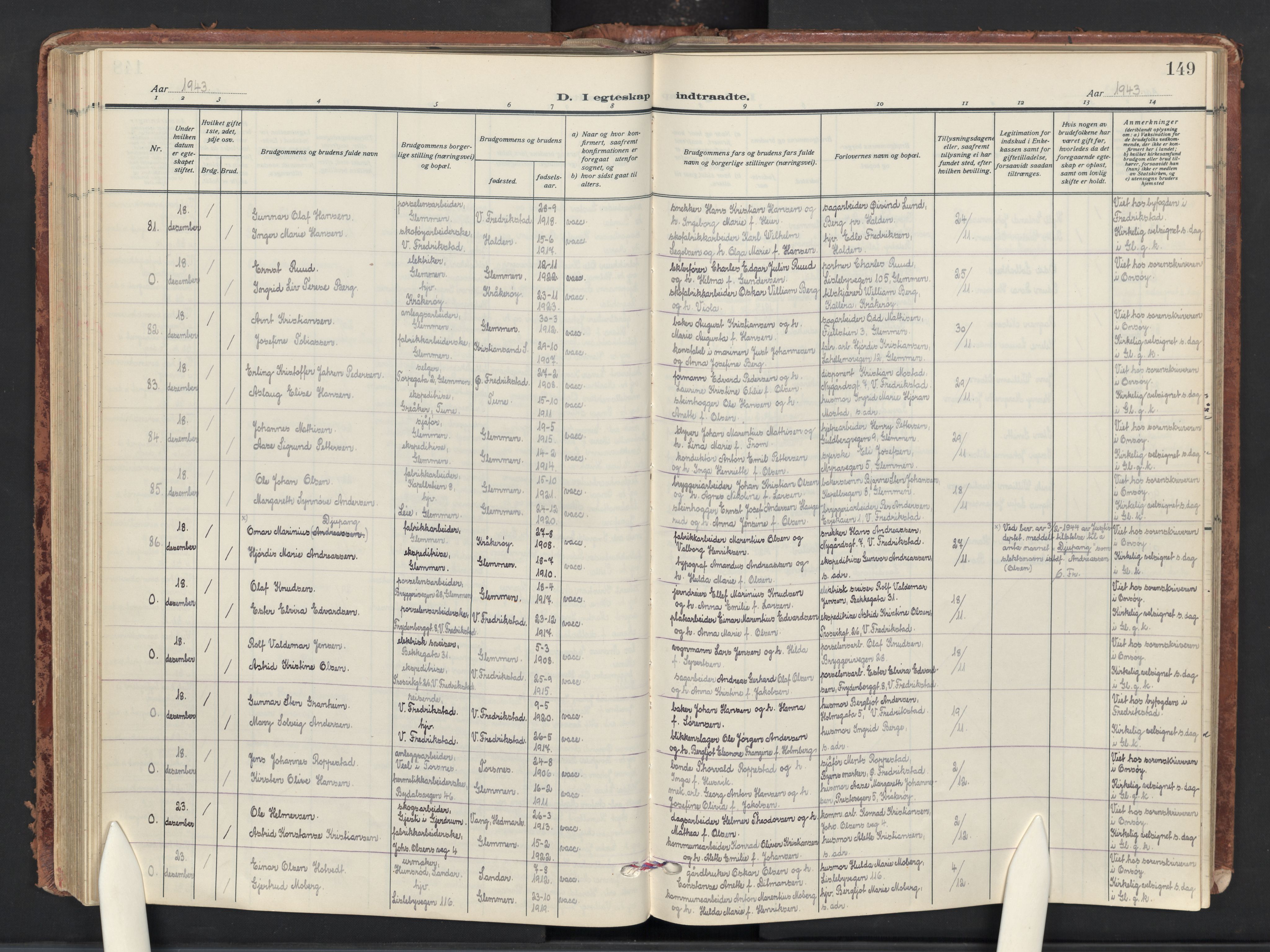 Glemmen prestekontor Kirkebøker, AV/SAO-A-10908/G/Ga/L0010: Parish register (copy) no. 10, 1928-1951, p. 149