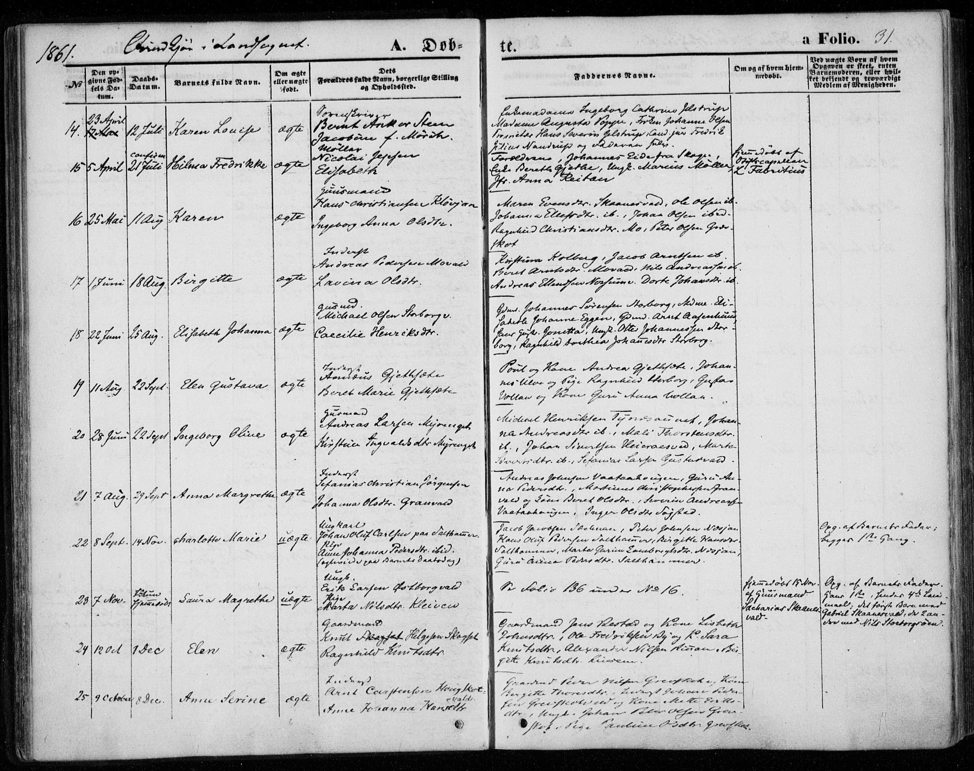 Ministerialprotokoller, klokkerbøker og fødselsregistre - Nord-Trøndelag, SAT/A-1458/720/L0184: Parish register (official) no. 720A02 /2, 1855-1863, p. 31