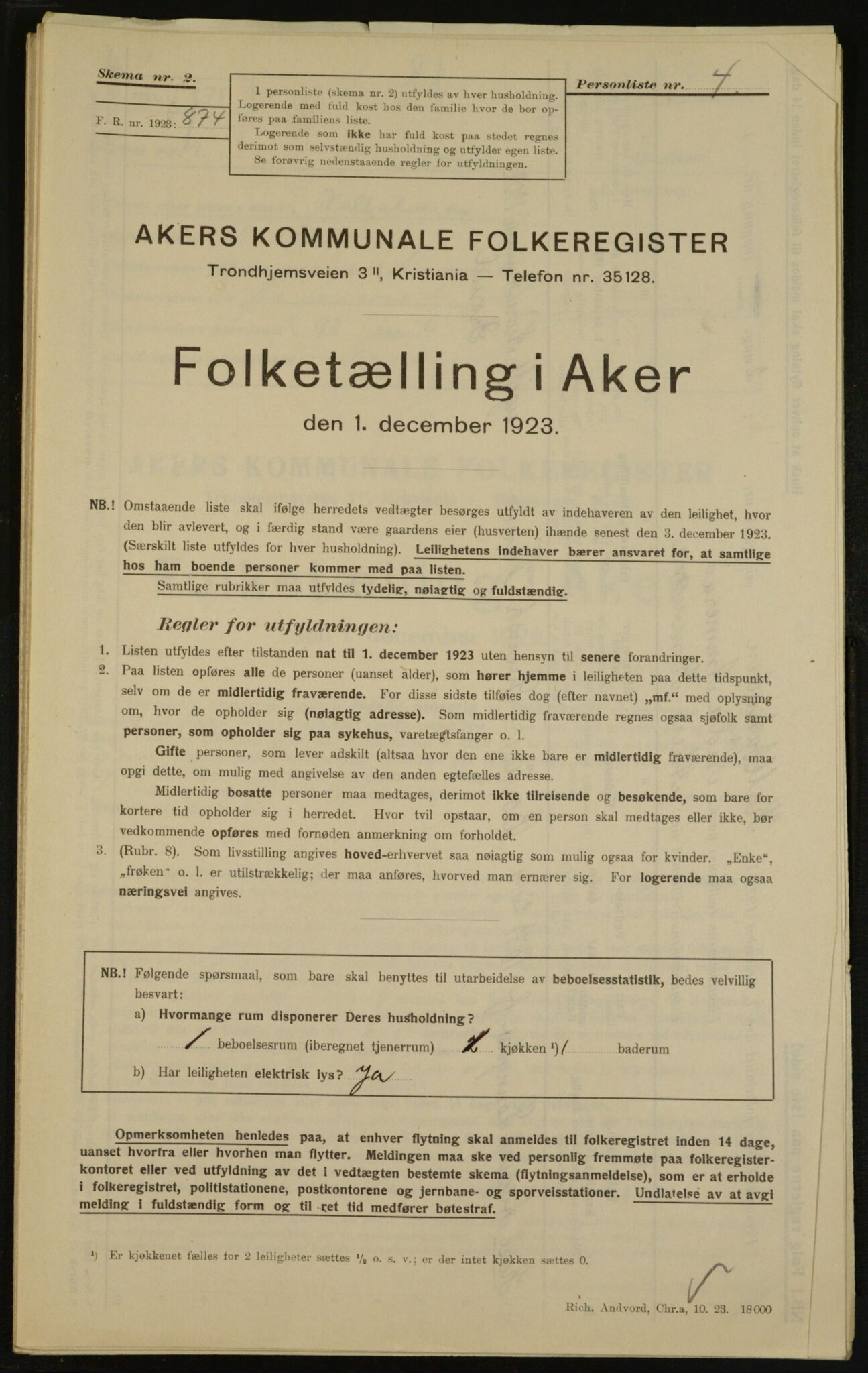 , Municipal Census 1923 for Aker, 1923, p. 28169