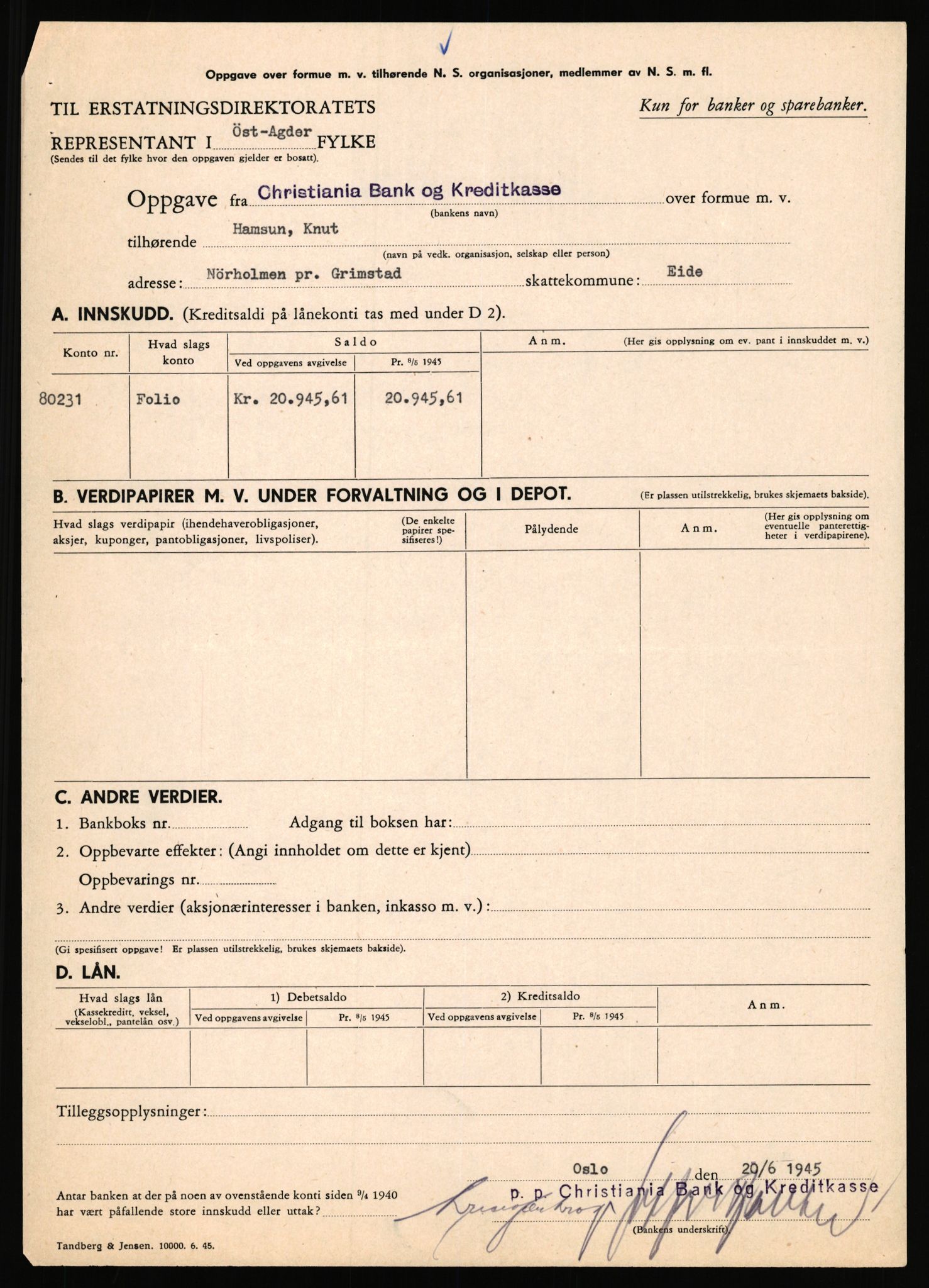 Landssvikarkivet, Arendal politikammer, AV/RA-S-3138-25/D/Dc, 1945-1951, p. 720