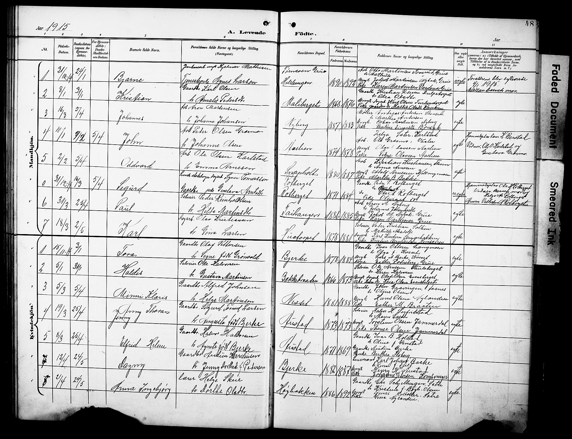 Hof prestekontor, SAH/PREST-038/H/Ha/Hab/L0005: Parish register (copy) no. 5, 1899-1916, p. 48
