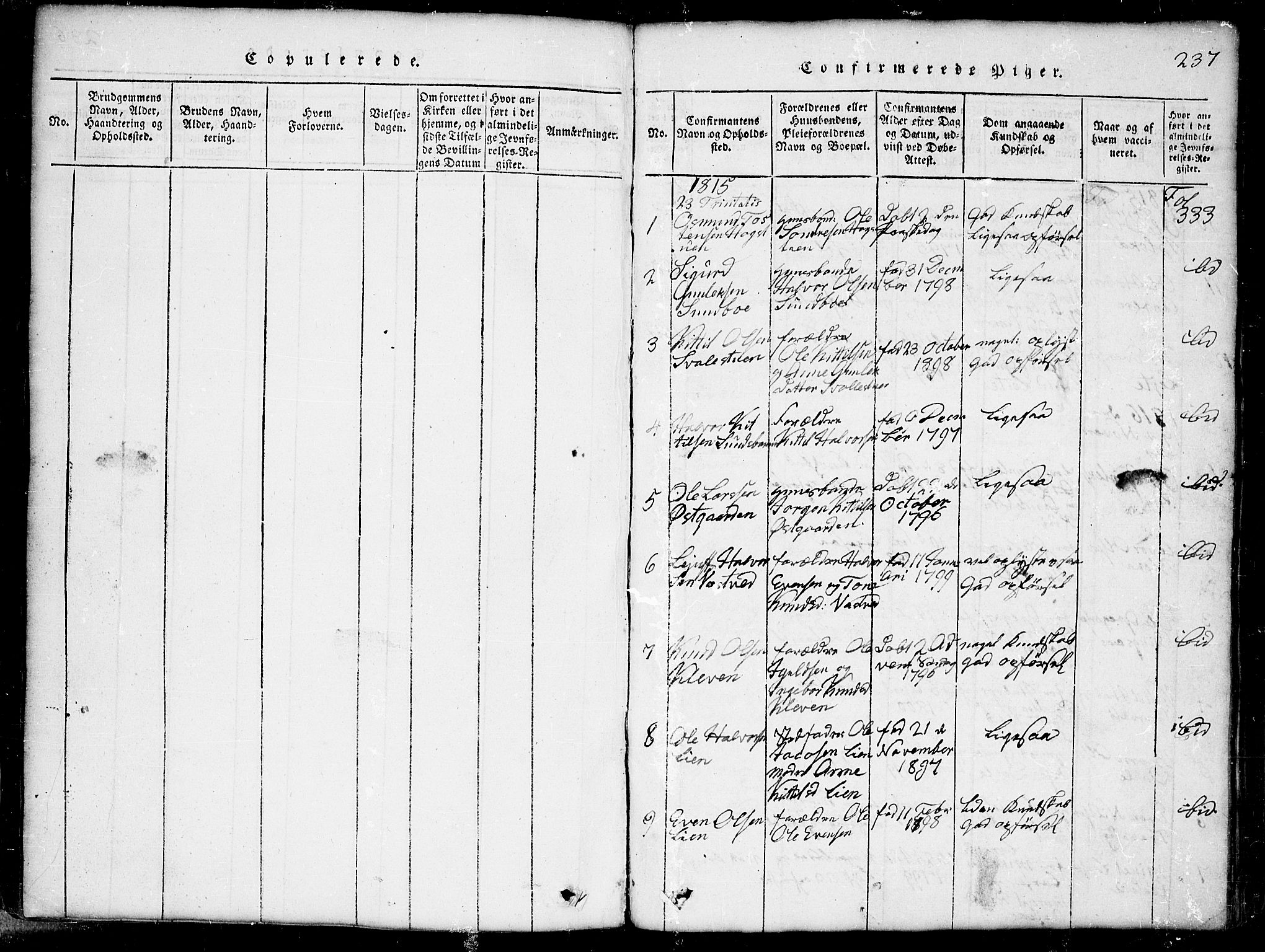 Seljord kirkebøker, SAKO/A-20/G/Gb/L0002: Parish register (copy) no. II 2, 1815-1854, p. 237