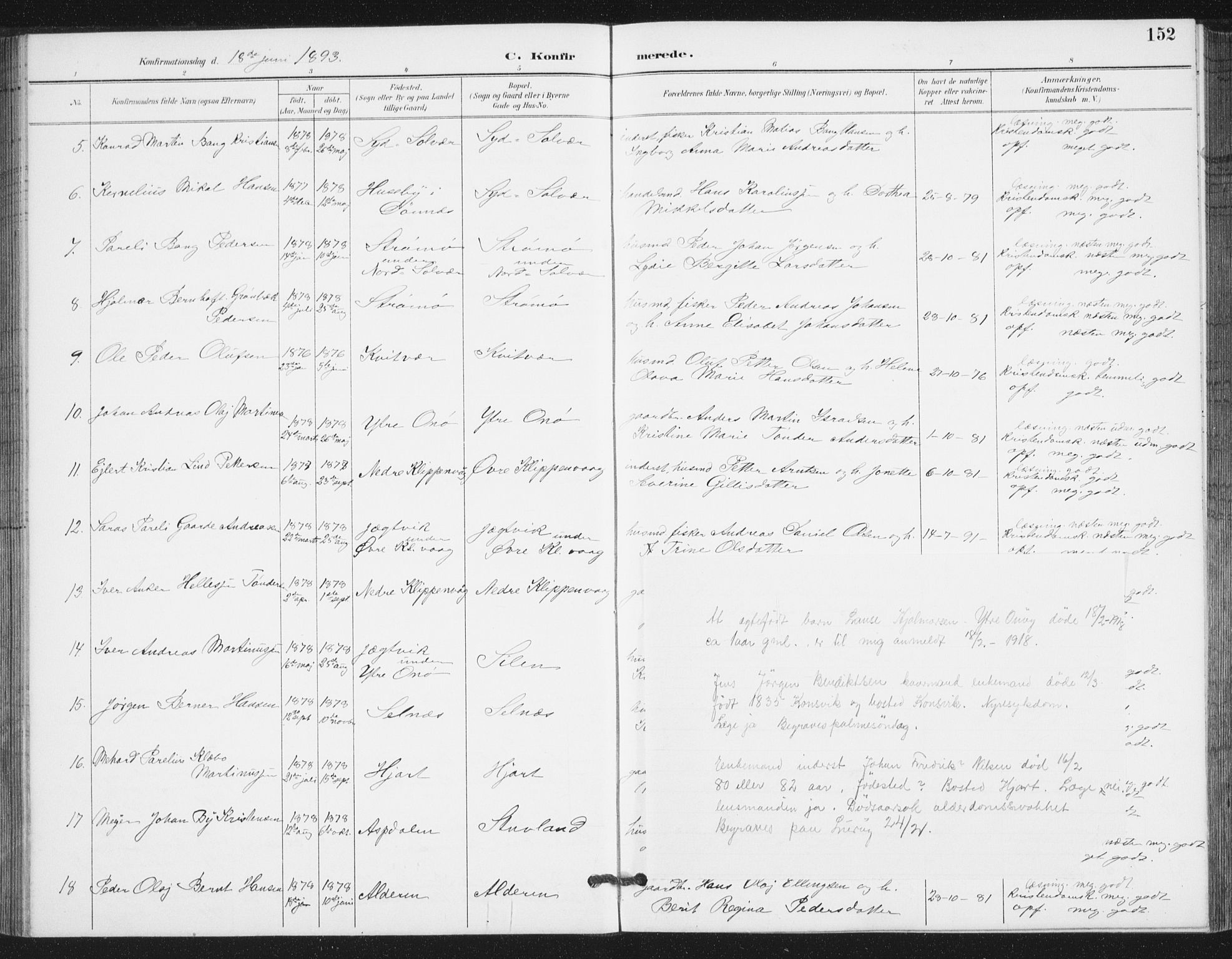 Ministerialprotokoller, klokkerbøker og fødselsregistre - Nordland, AV/SAT-A-1459/839/L0573: Parish register (copy) no. 839C03, 1892-1917, p. 153