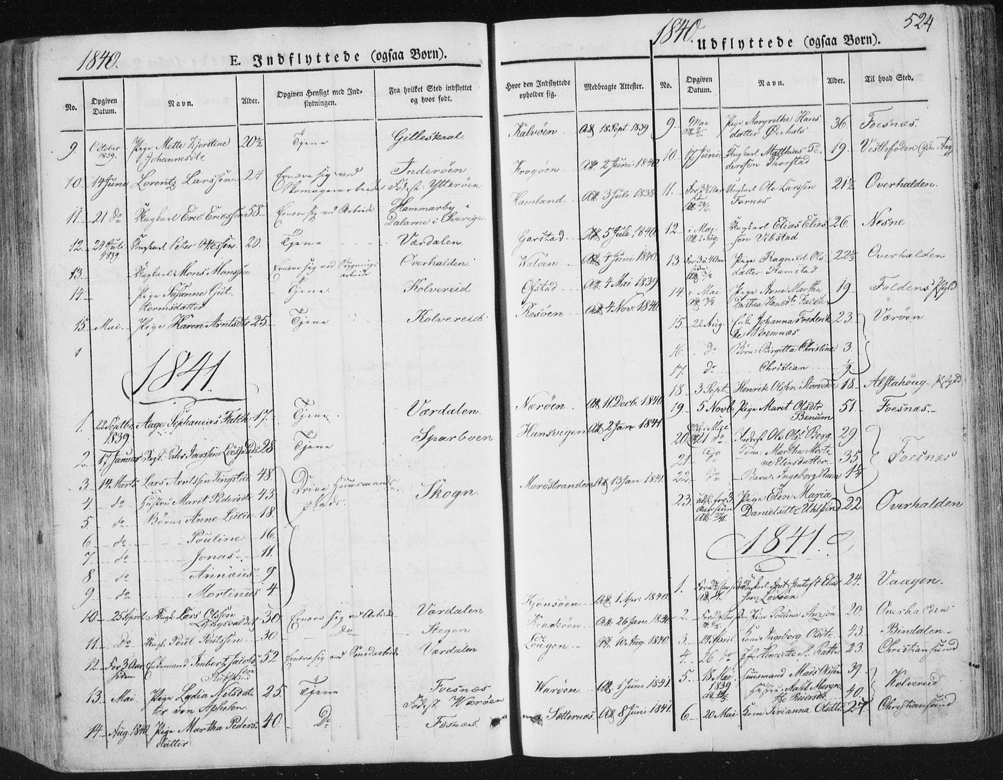 Ministerialprotokoller, klokkerbøker og fødselsregistre - Nord-Trøndelag, AV/SAT-A-1458/784/L0669: Parish register (official) no. 784A04, 1829-1859, p. 524