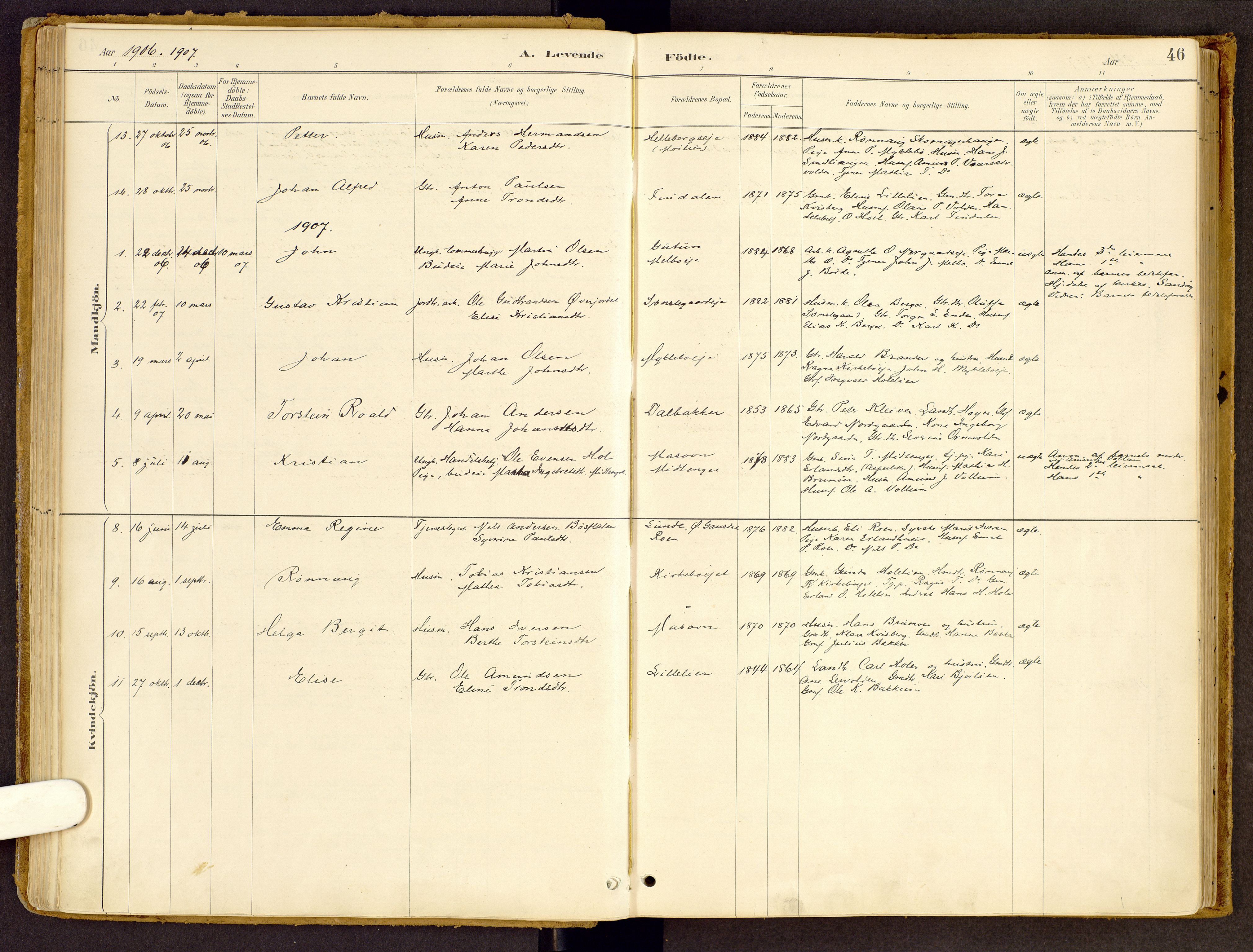 Vestre Gausdal prestekontor, SAH/PREST-094/H/Ha/Haa/L0002: Parish register (official) no. 2, 1887-1918, p. 46