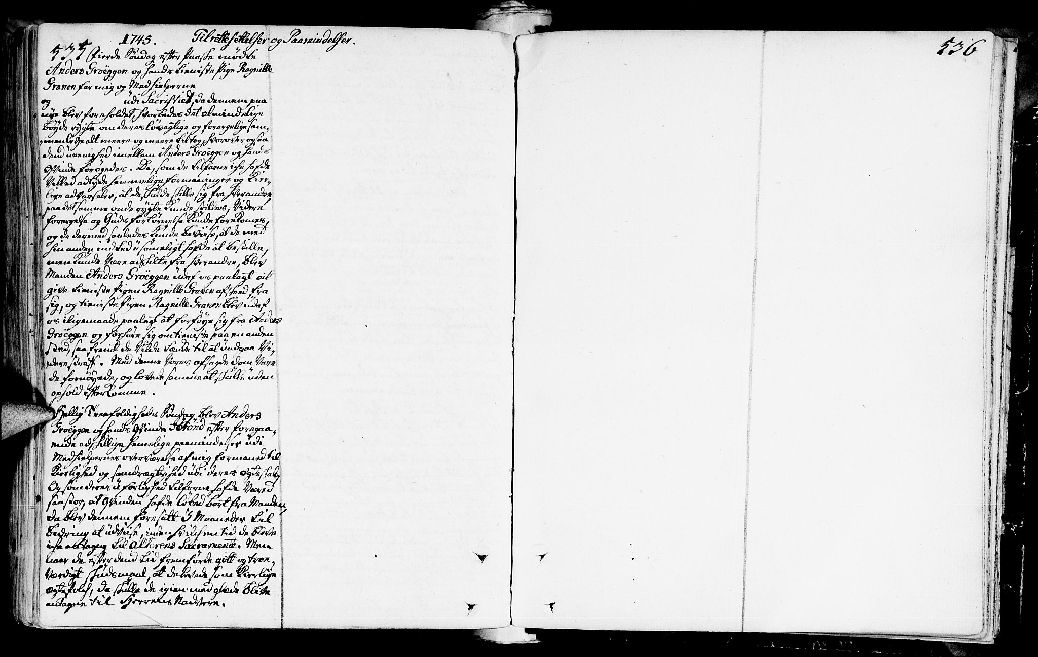 Ministerialprotokoller, klokkerbøker og fødselsregistre - Sør-Trøndelag, SAT/A-1456/672/L0850: Parish register (official) no. 672A03, 1725-1751, p. 535-536