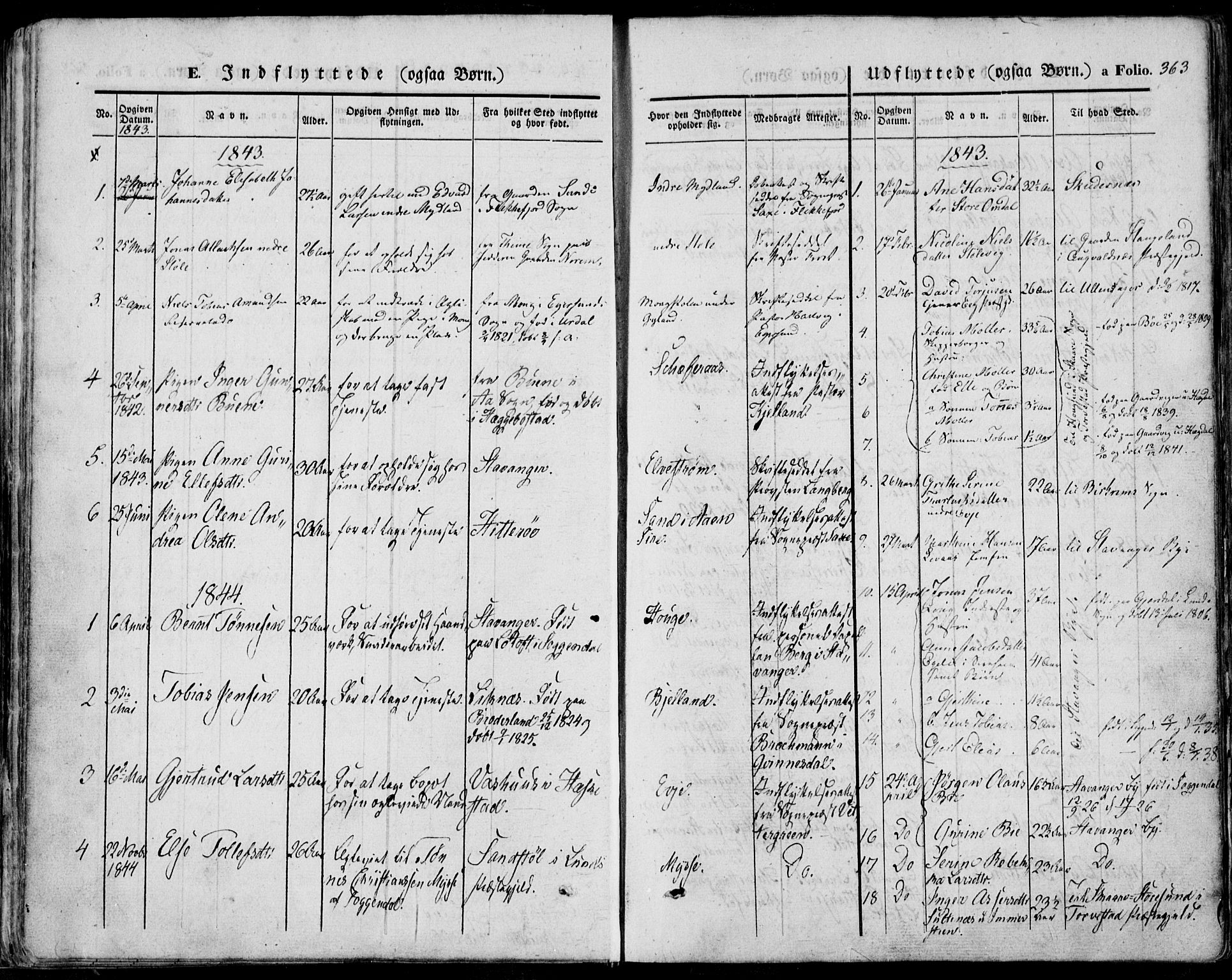 Sokndal sokneprestkontor, AV/SAST-A-101808: Parish register (official) no. A 8.2, 1842-1857, p. 363