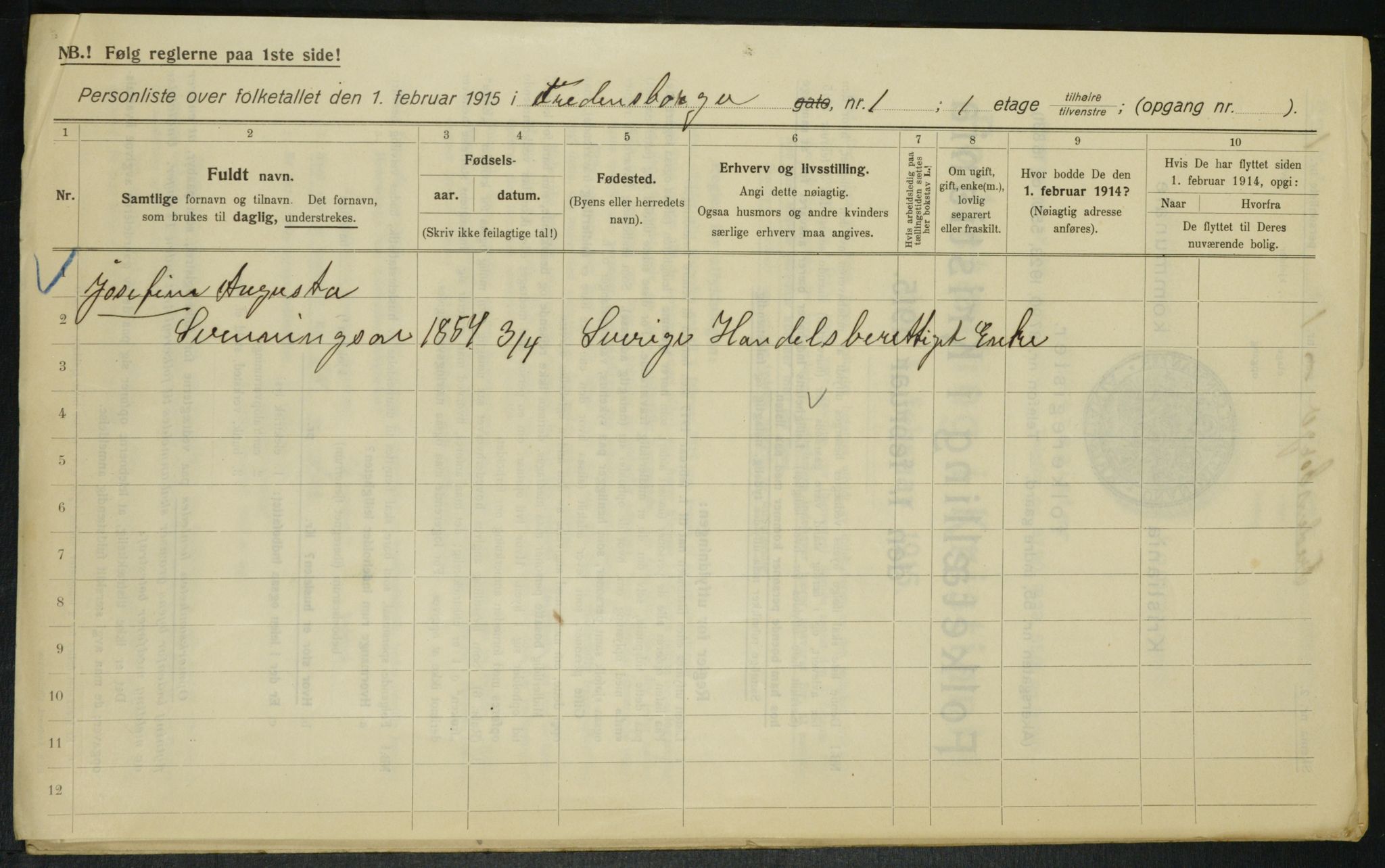 OBA, Municipal Census 1915 for Kristiania, 1915, p. 25027