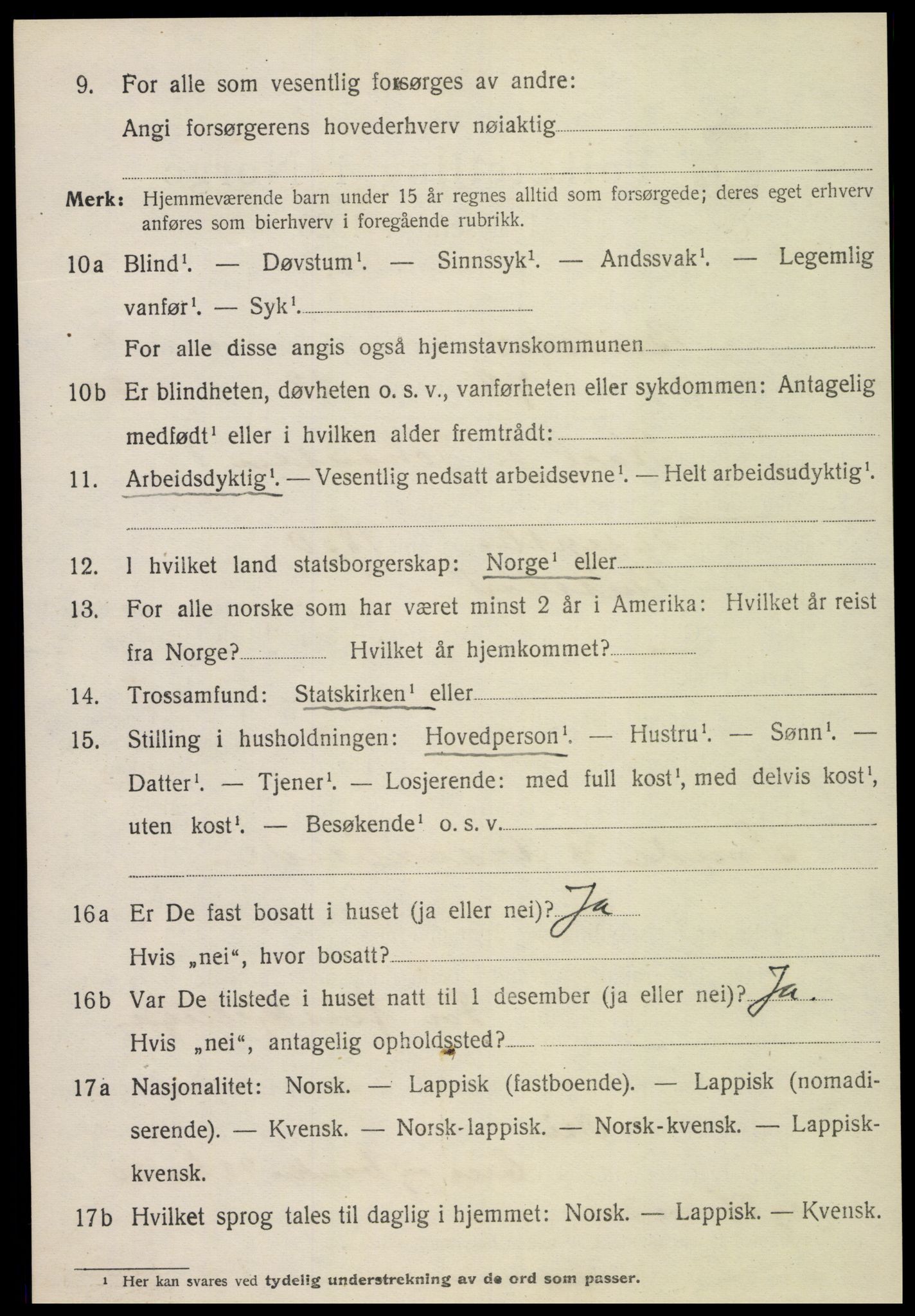 SAT, 1920 census for Beitstad, 1920, p. 2370