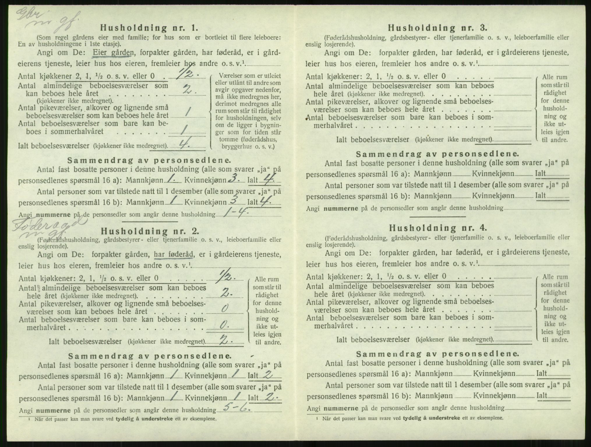 SAT, 1920 census for Stranda, 1920, p. 204