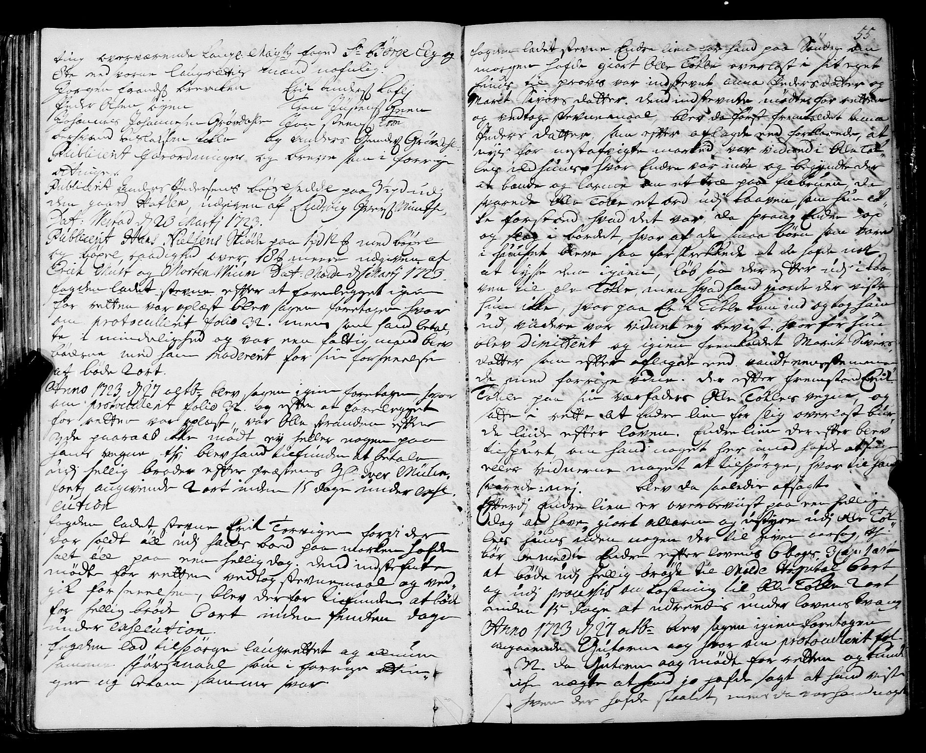 Romsdal sorenskriveri, SAT/A-4149/1/1/1A/L0009: Tingbok, 1722-1728, p. 54b-55a
