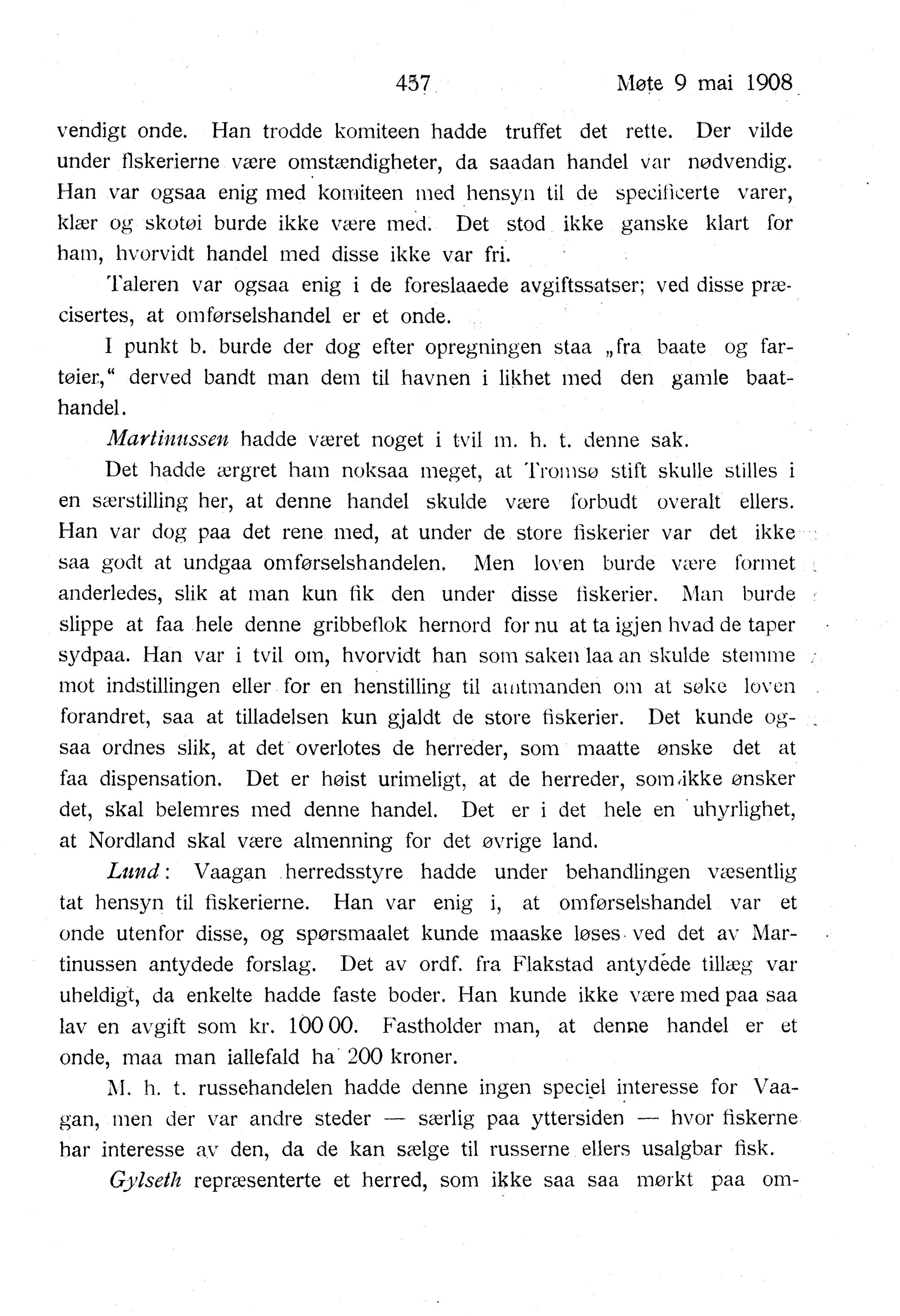 Nordland Fylkeskommune. Fylkestinget, AIN/NFK-17/176/A/Ac/L0031: Fylkestingsforhandlinger 1908, 1908