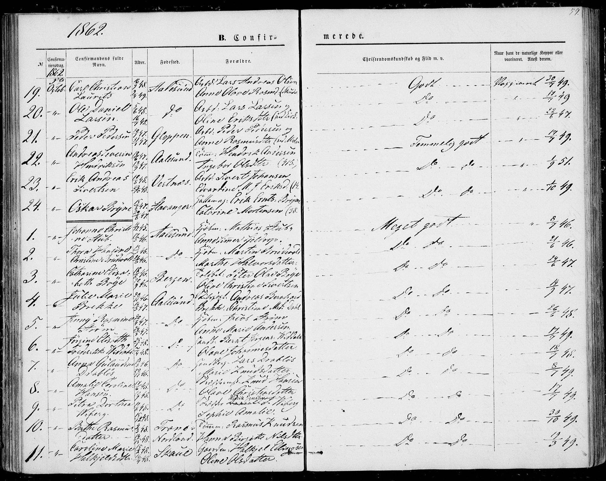 Ministerialprotokoller, klokkerbøker og fødselsregistre - Møre og Romsdal, SAT/A-1454/529/L0451: Parish register (official) no. 529A01, 1855-1863, p. 59
