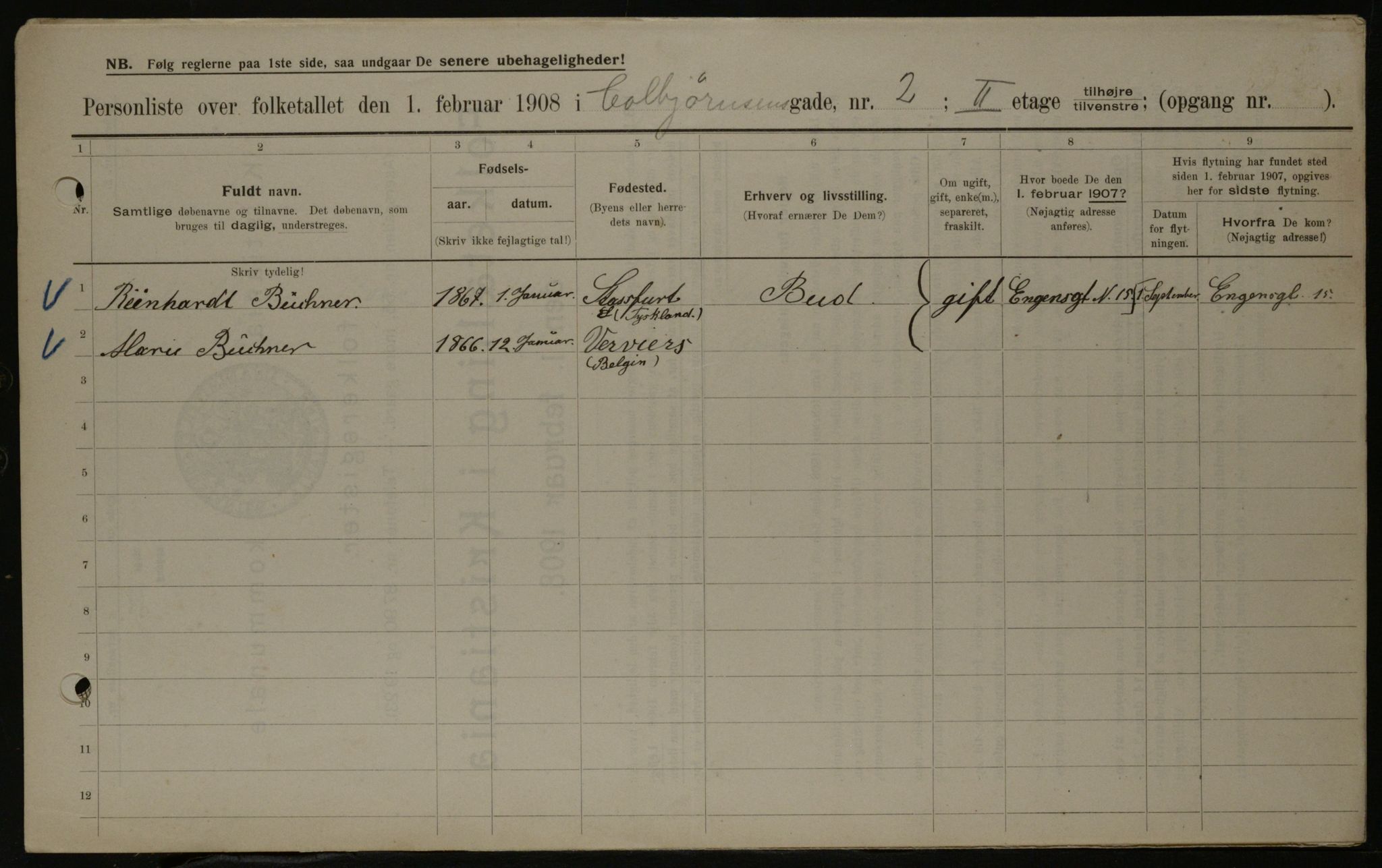 OBA, Municipal Census 1908 for Kristiania, 1908, p. 12083