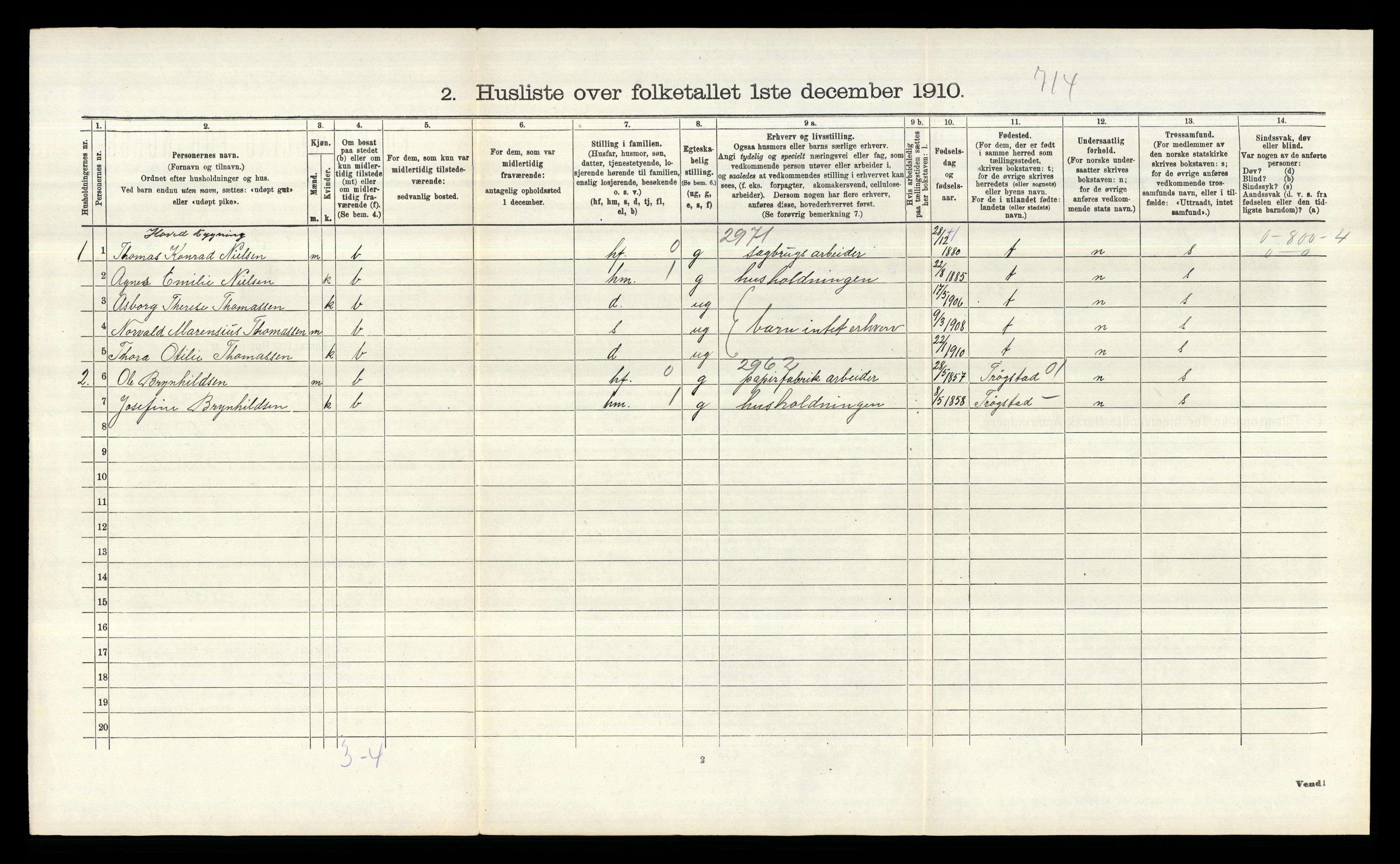 RA, 1910 census for Borge, 1910, p. 949