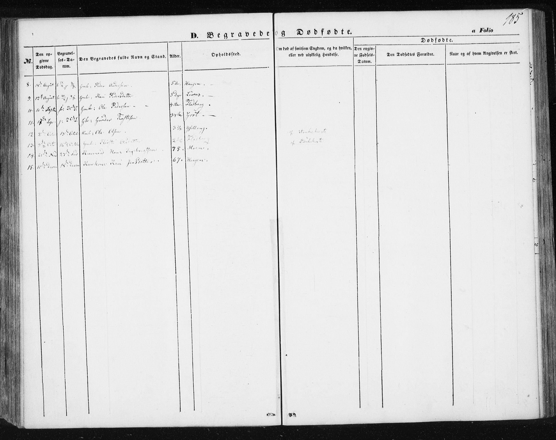 Ministerialprotokoller, klokkerbøker og fødselsregistre - Sør-Trøndelag, SAT/A-1456/685/L0963: Parish register (official) no. 685A06 /1, 1846-1859, p. 185