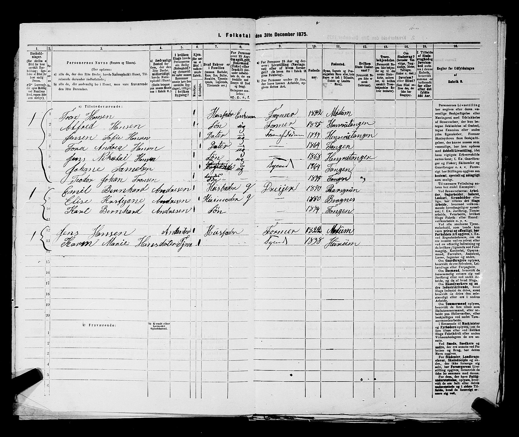 SAKO, 1875 census for 0602 Drammen, 1875, p. 3759