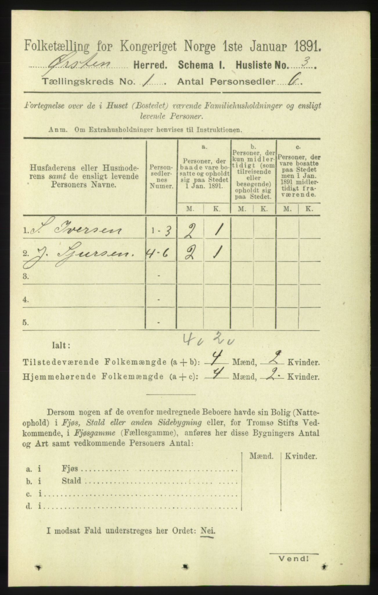 RA, 1891 census for 1520 Ørsta, 1891, p. 21