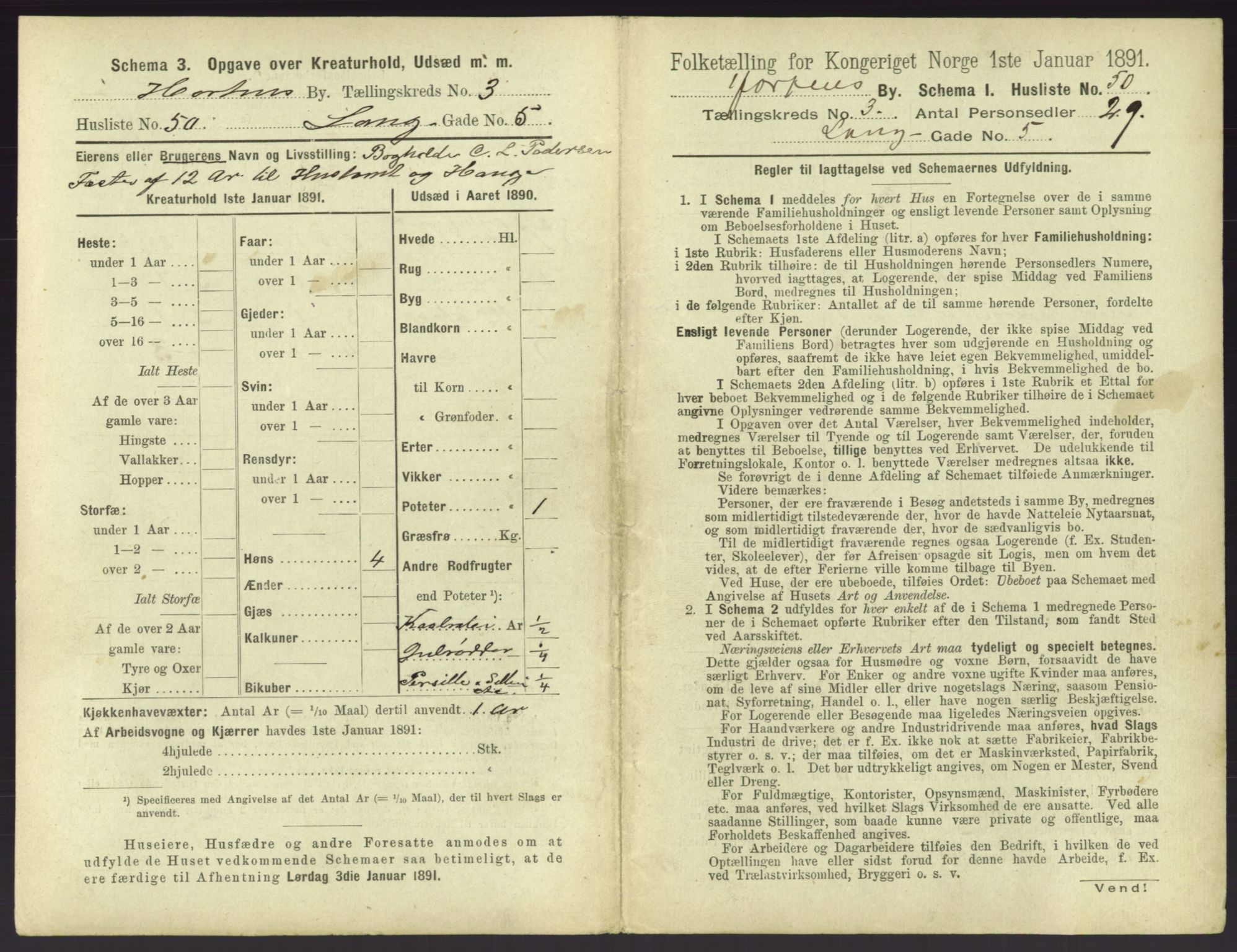 RA, 1891 census for 0703 Horten, 1891, p. 385