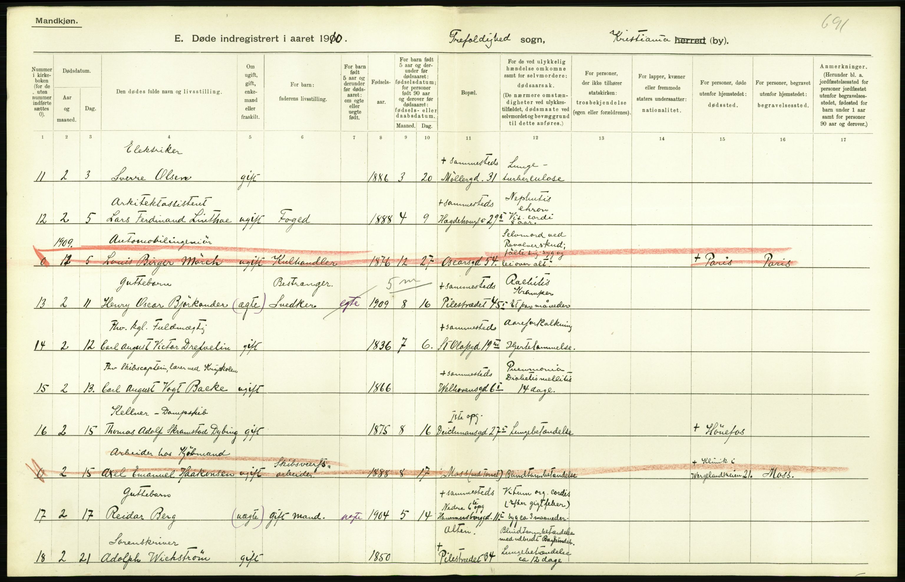 Statistisk sentralbyrå, Sosiodemografiske emner, Befolkning, RA/S-2228/D/Df/Dfa/Dfah/L0008: Kristiania: Døde, 1910, p. 836