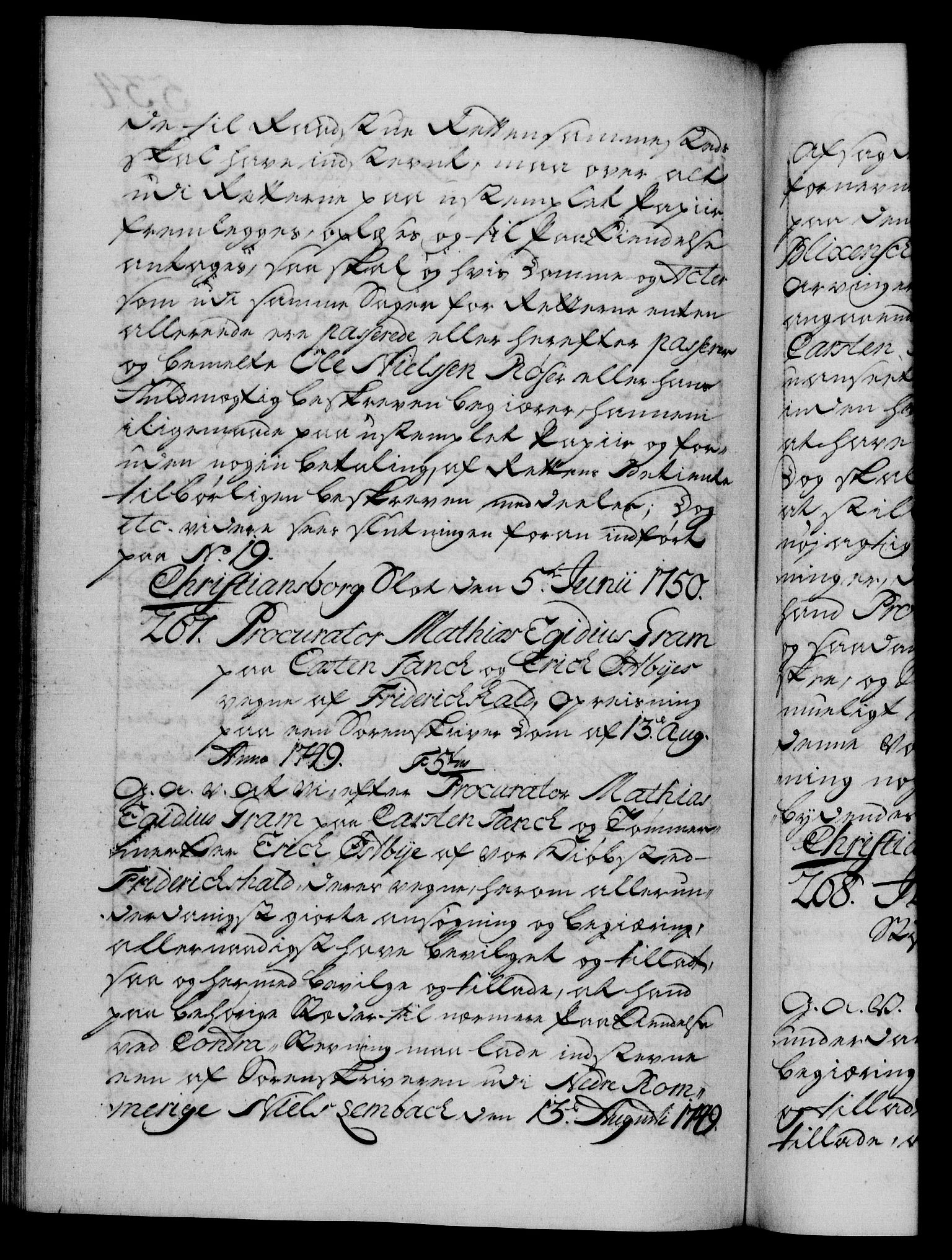 Danske Kanselli 1572-1799, AV/RA-EA-3023/F/Fc/Fca/Fcaa/L0036: Norske registre, 1749-1750, p. 534b