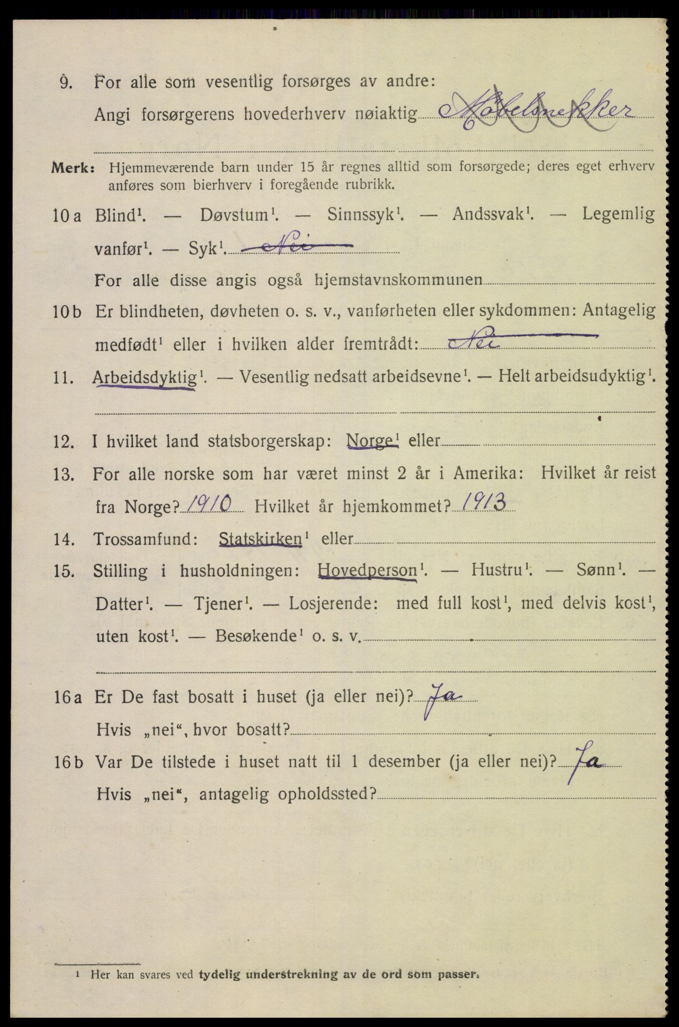 SAK, 1920 census for Flekkefjord, 1920, p. 3273
